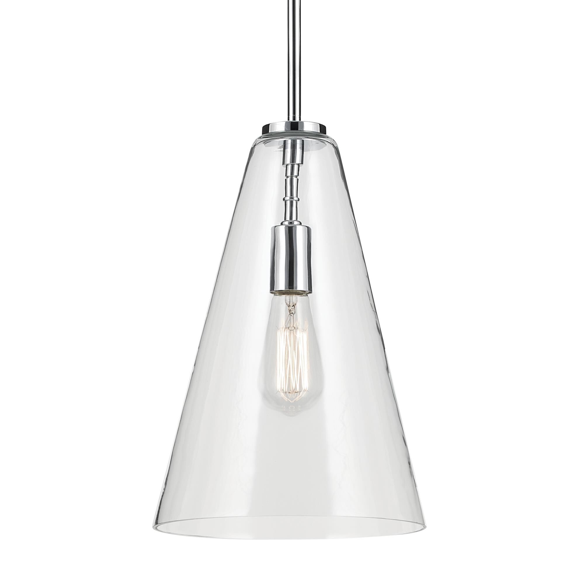 Shown in Chrome finish and Clear glass
