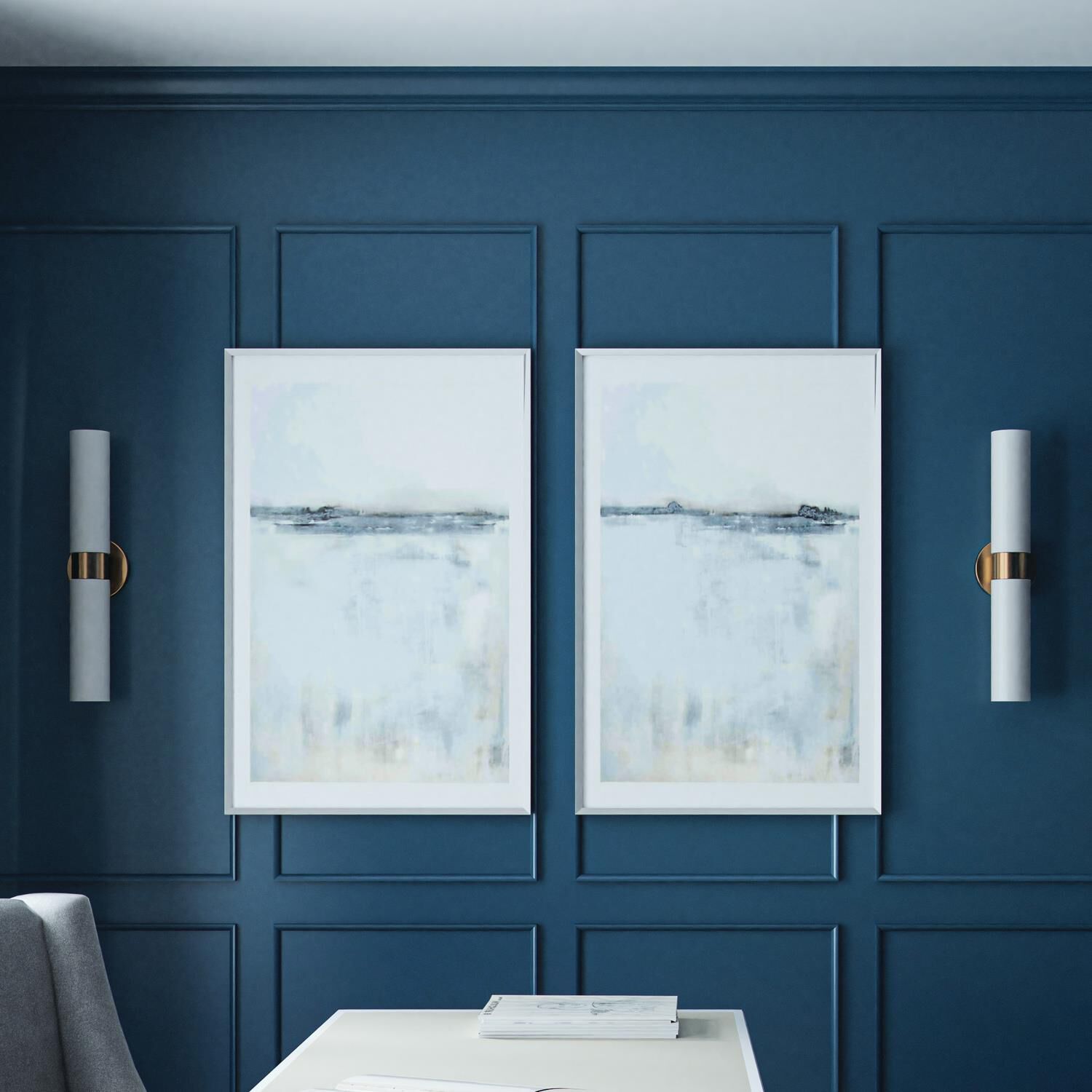 Shown in Aged Brass finish and Soft White glass