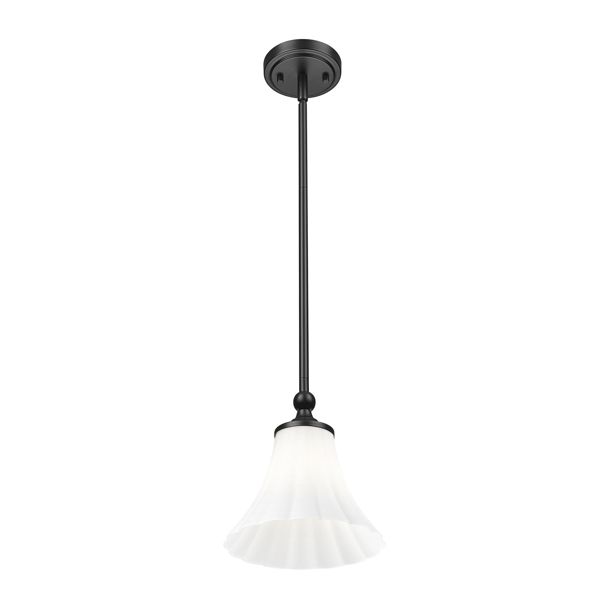 Shown in Matte Black finish and Opal Etched glass