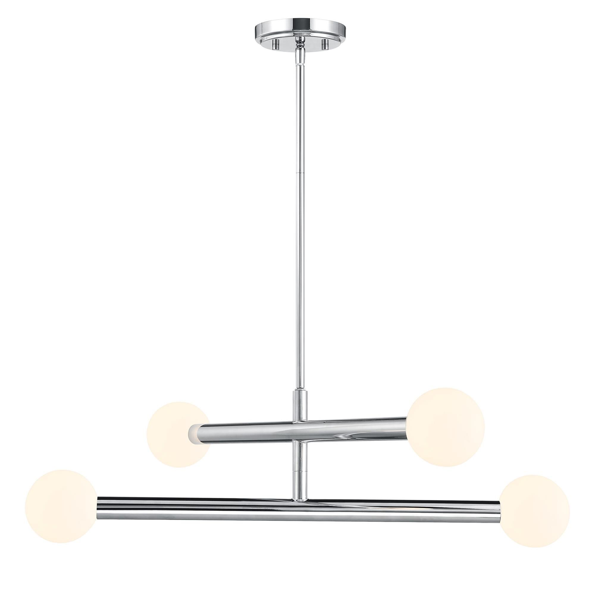 Shown in Chrome finish and White Opal glass and Glass shade