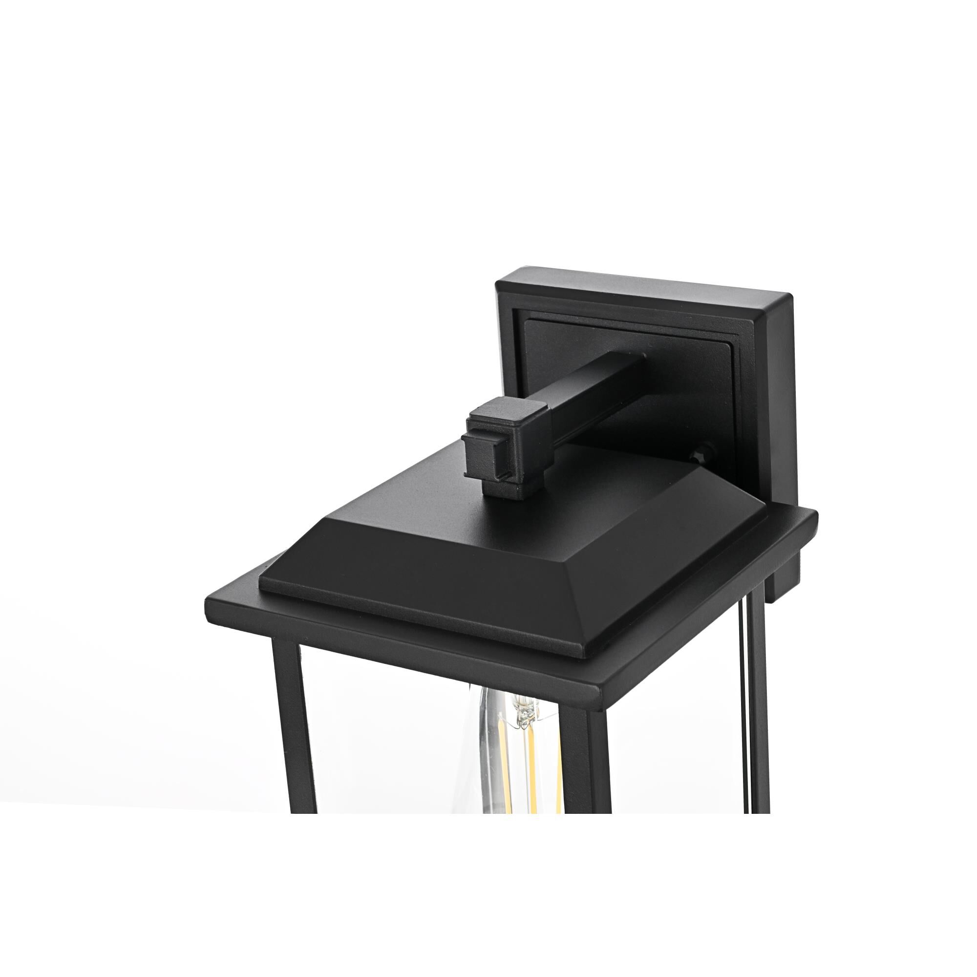 Shown in Black finish and Clear glass