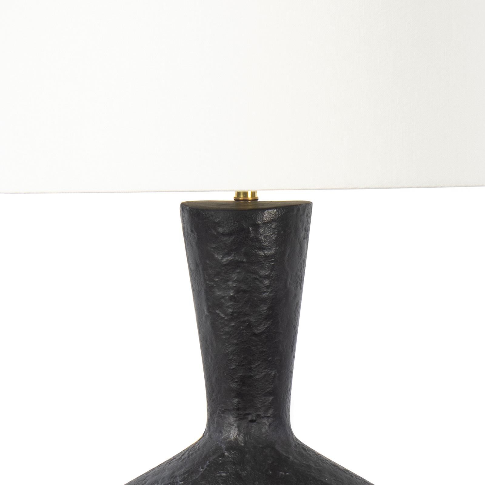 Shown in Black finish and Linen shade
