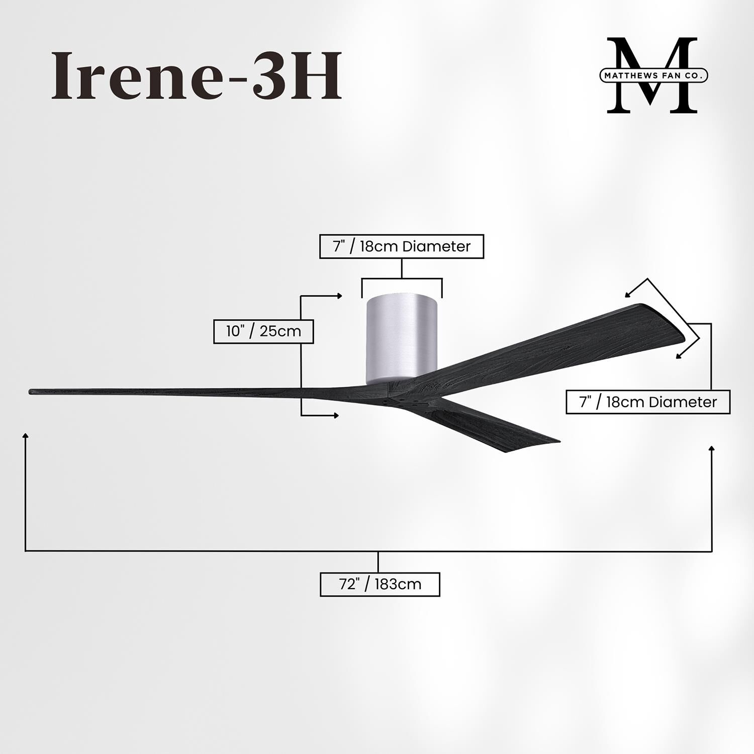 Irene 72 Inch Flush Mount Fan by Matthews Fan Company