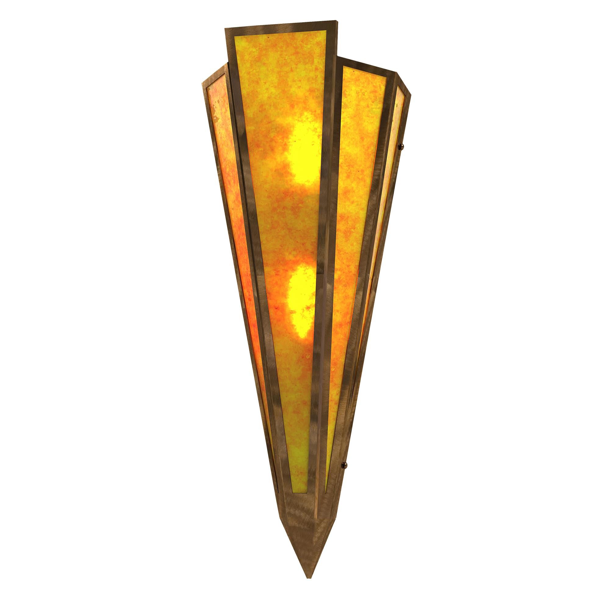 Shown in Antique Copper Finish finish and Amber Mica glass