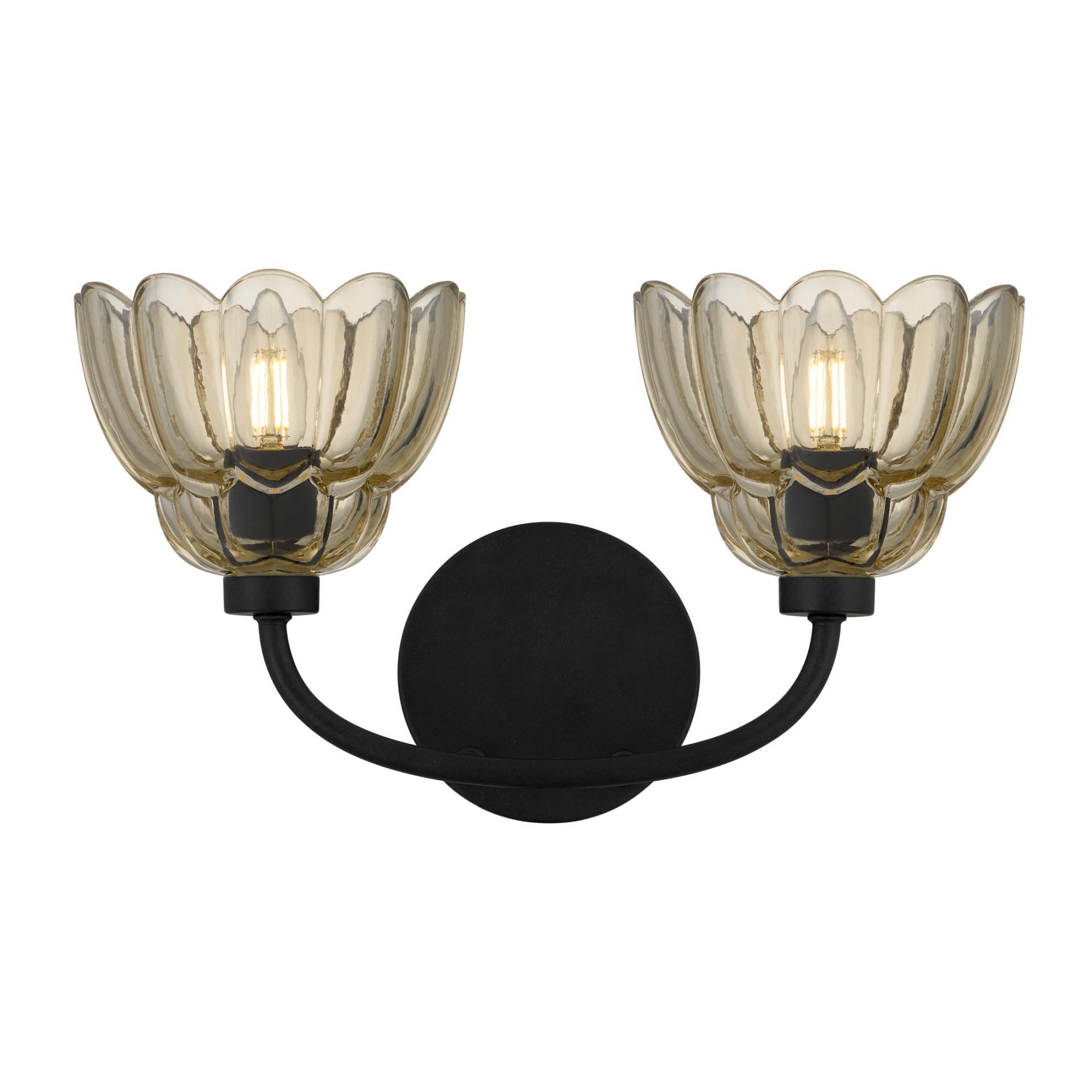 Shown in Mottled Cocoa finish and Amber Glass shade