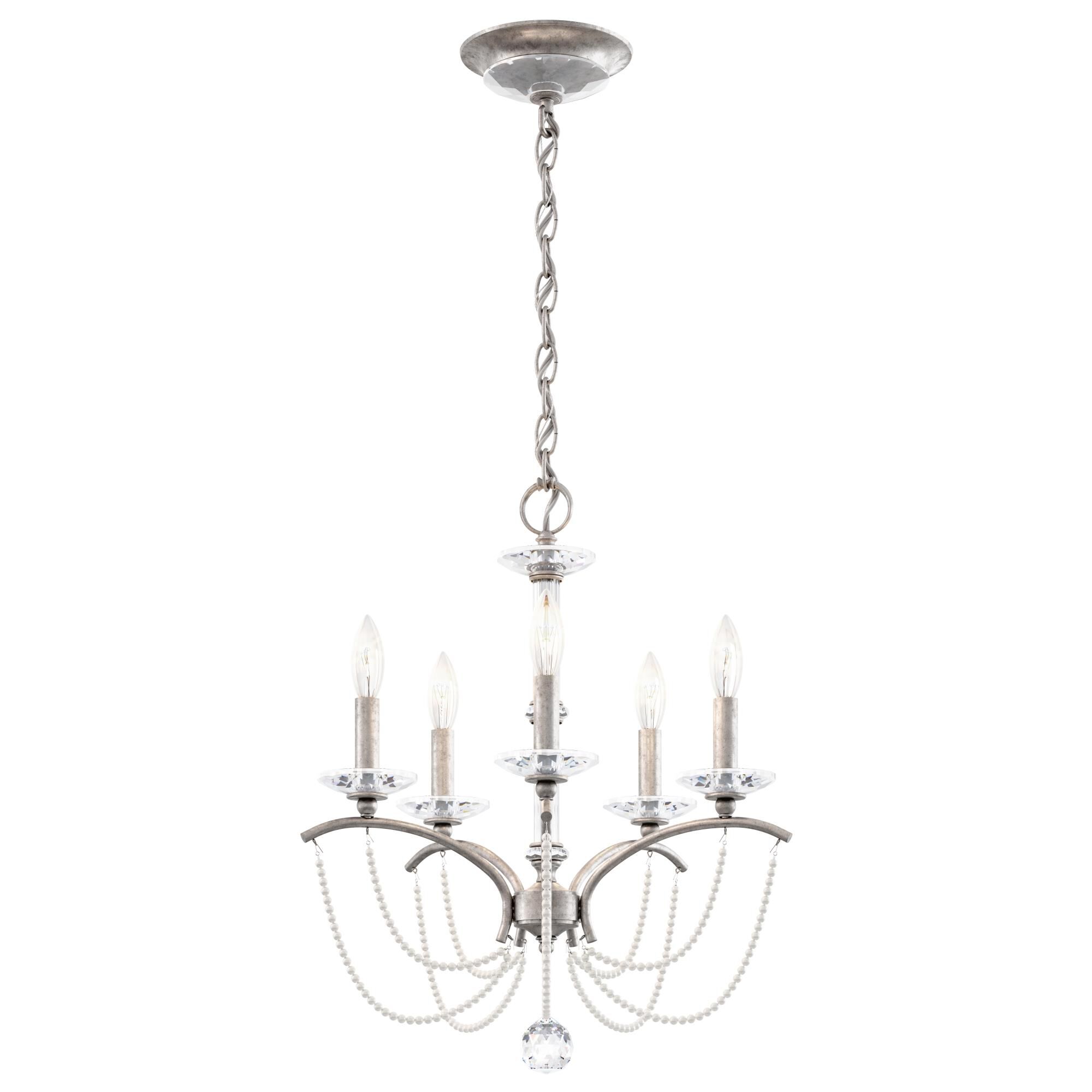 Shown in Antique Silver finish and White Pearl crystal