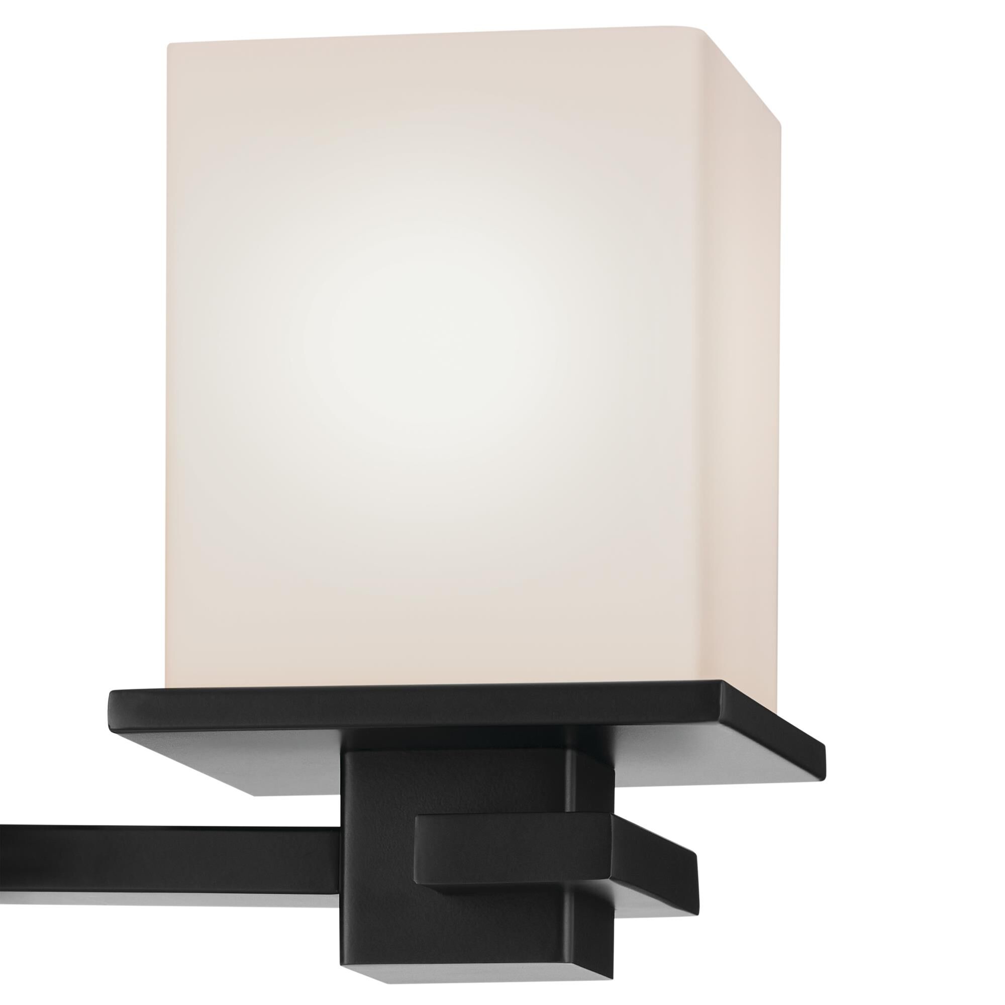 Shown in Black finish and Satin Etched Cased Opal glass