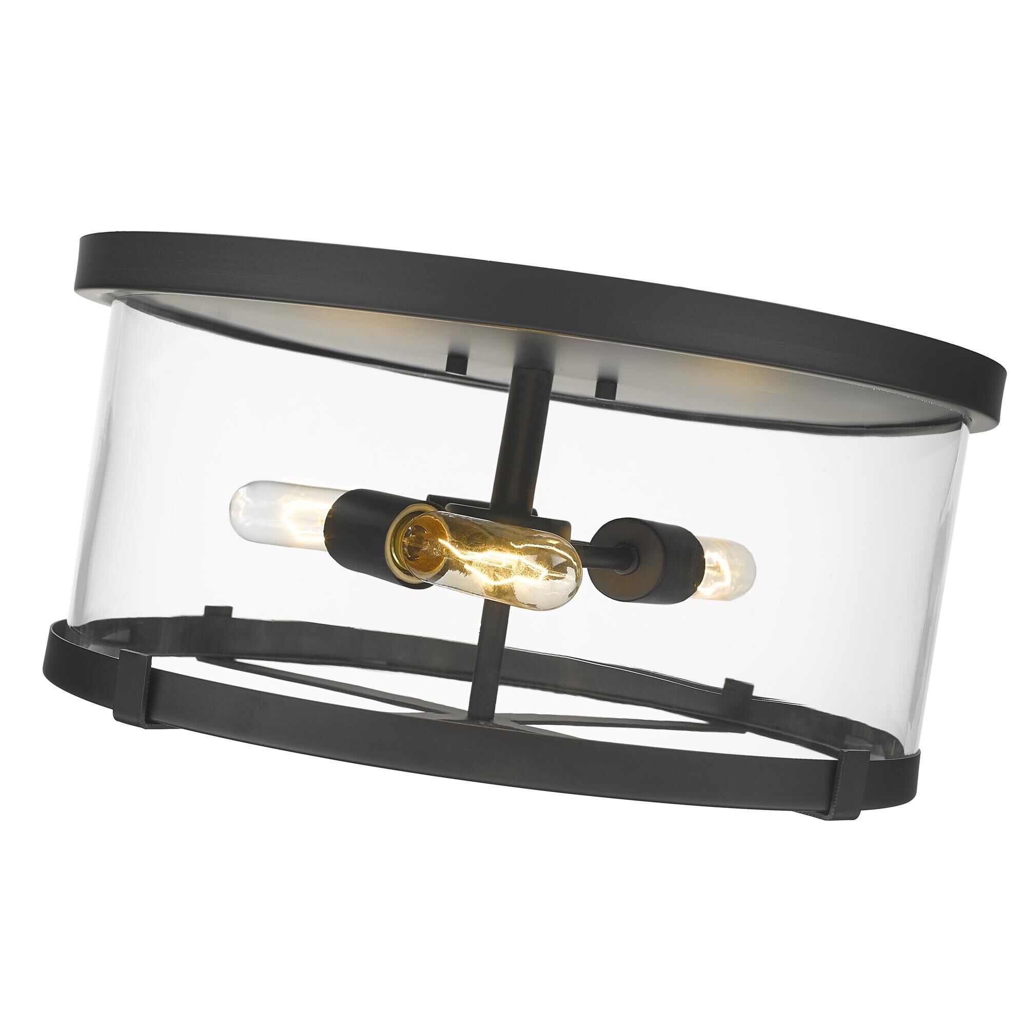 Shown in Matte Black finish and Glass shade