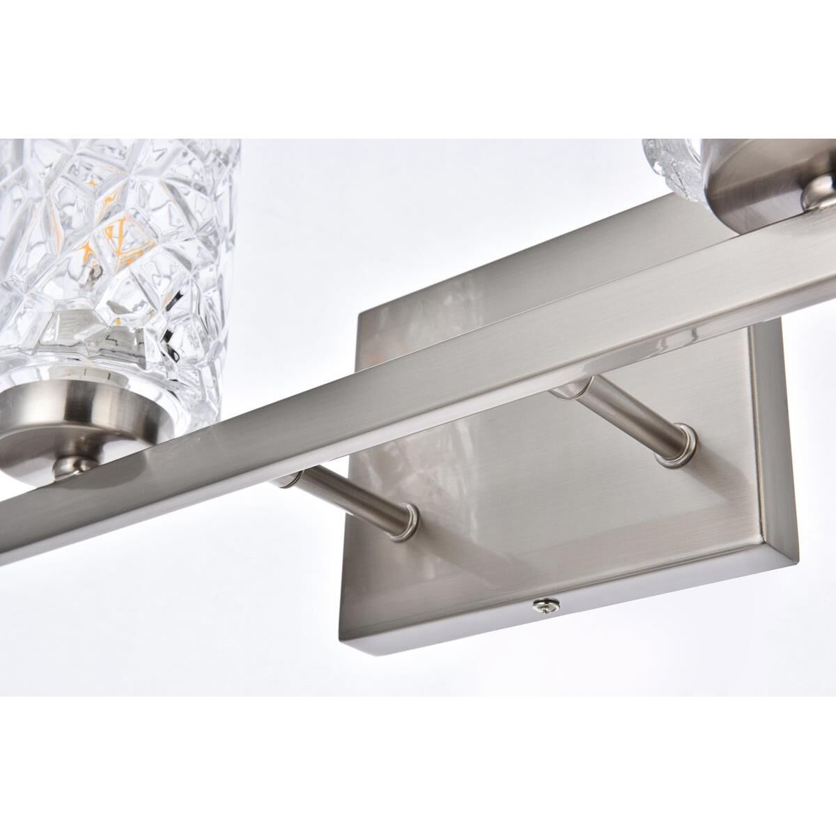 Shown in Satin Nickel finish and Clear glass