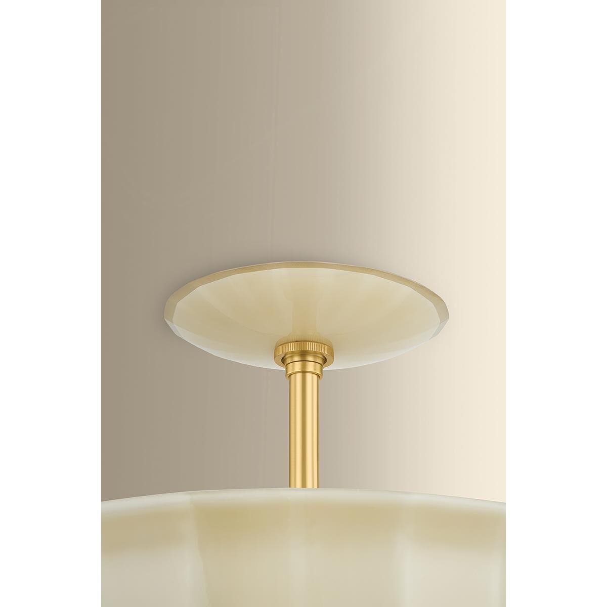 Shown in Aged Brass finish and Etched with Optic glass