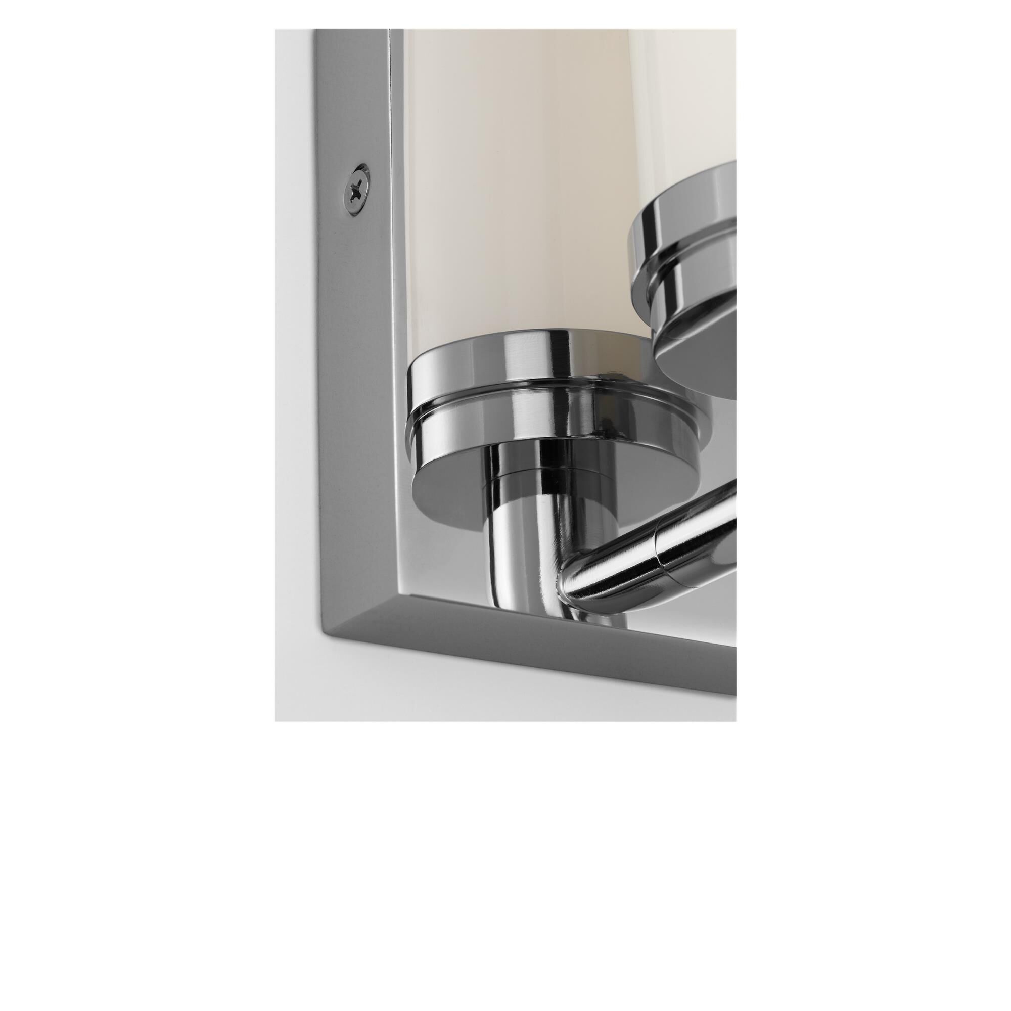 Shown in Chrome finish and White Acrylic shade