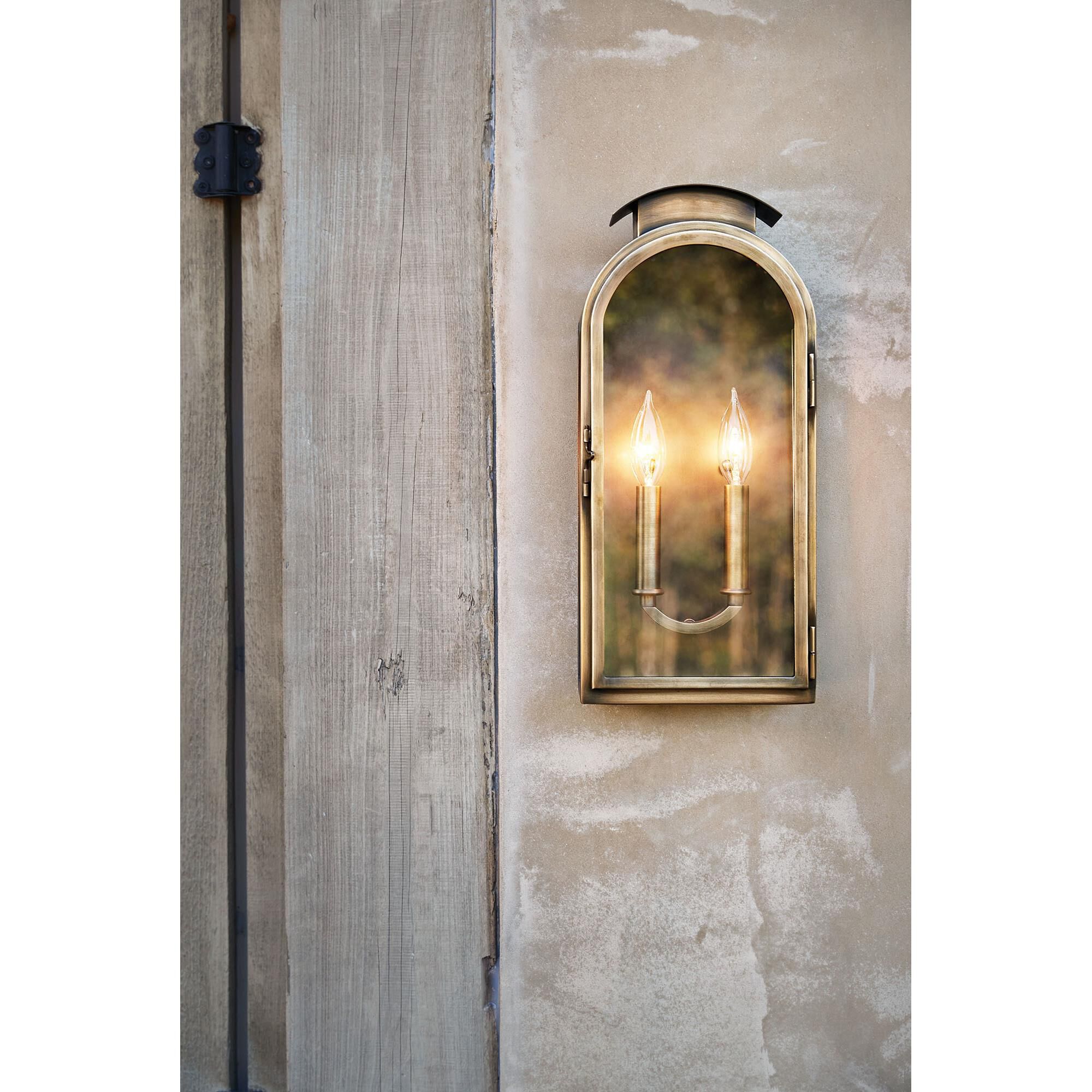 Shown in Light Antique Brass finish and Clear glass