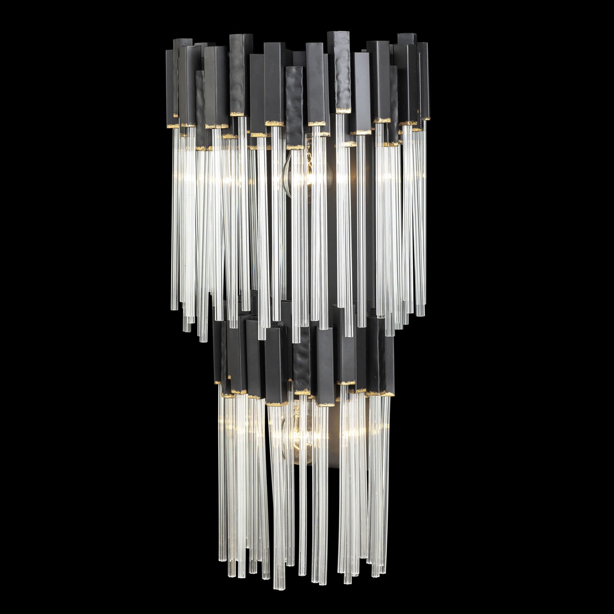 Shown in Matte Black and French Gold finish and Clear   glass