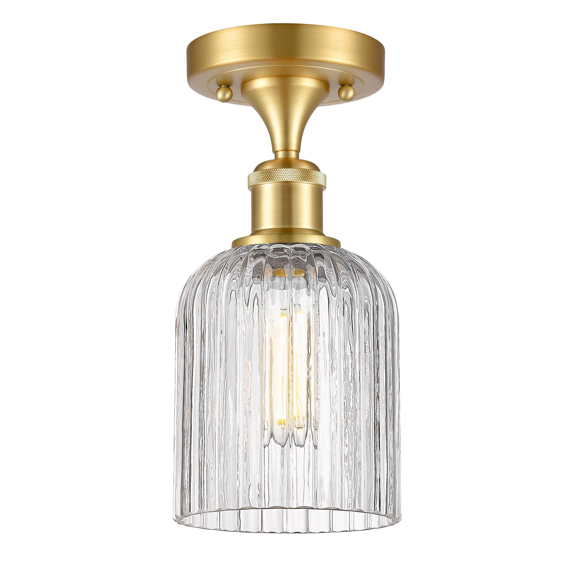 Shown in Satin Gold finish and Clear glass