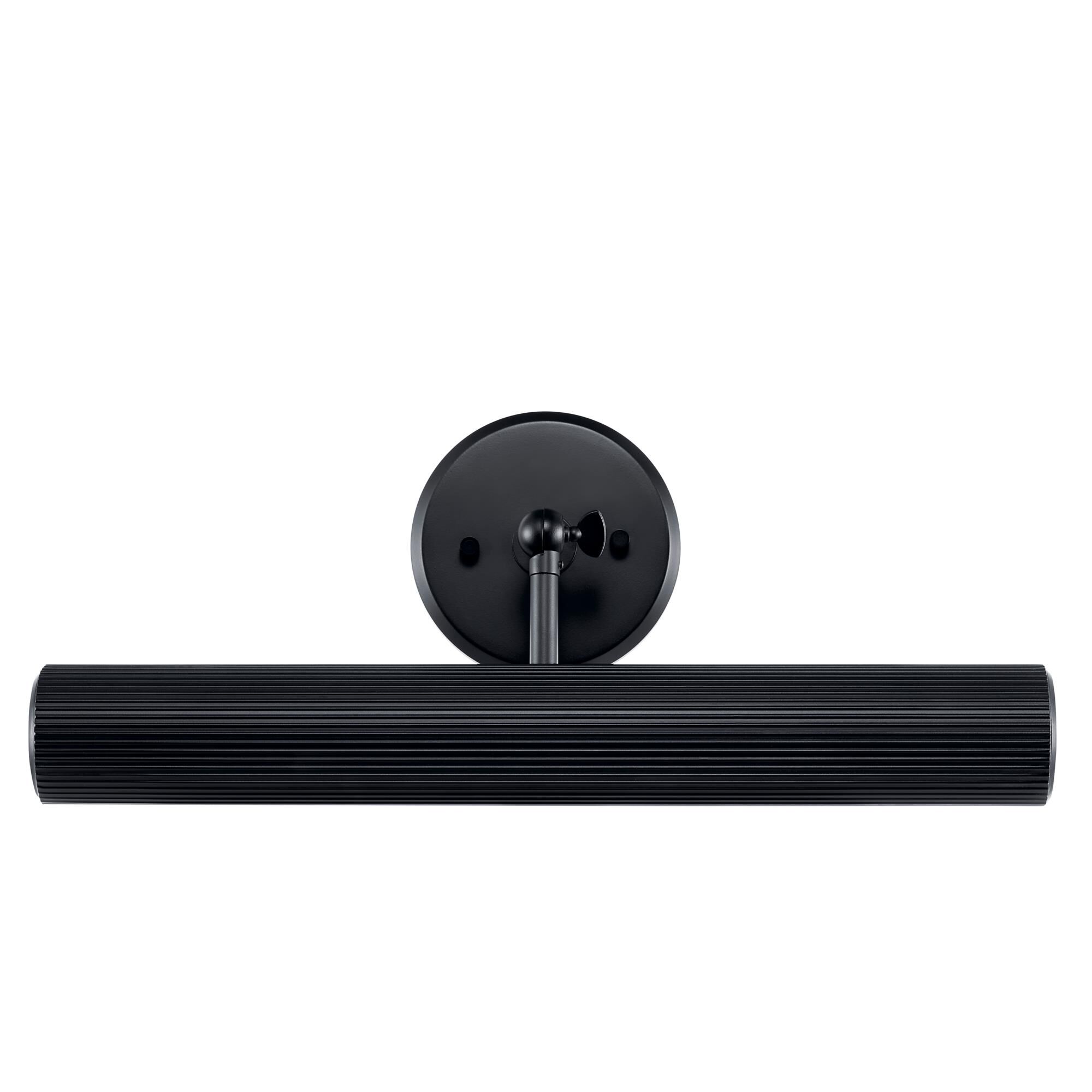 Shown in Black finish and Metal, Cylinder and Ribbed shade