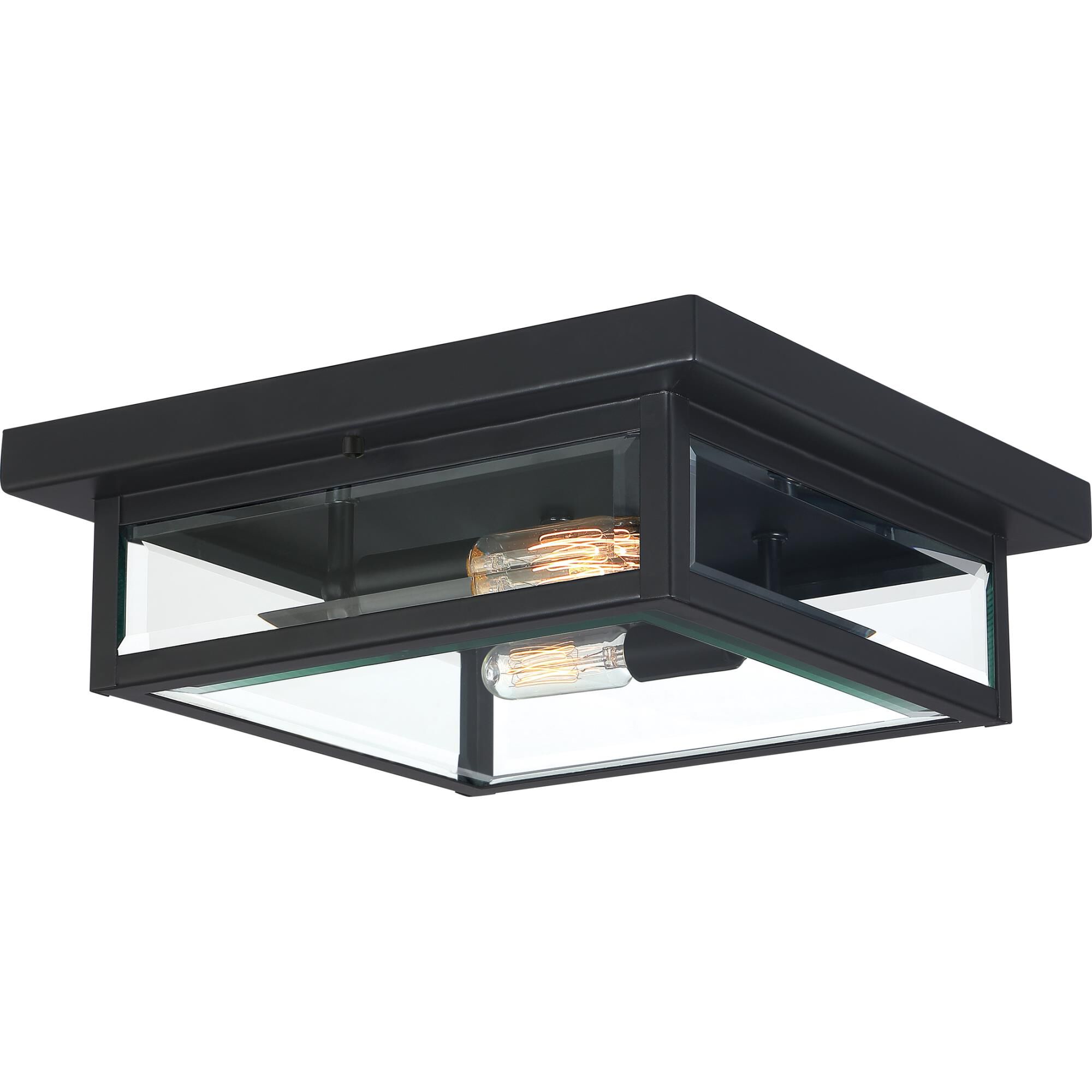 Shown in Earth Black finish and Clear Beveled glass