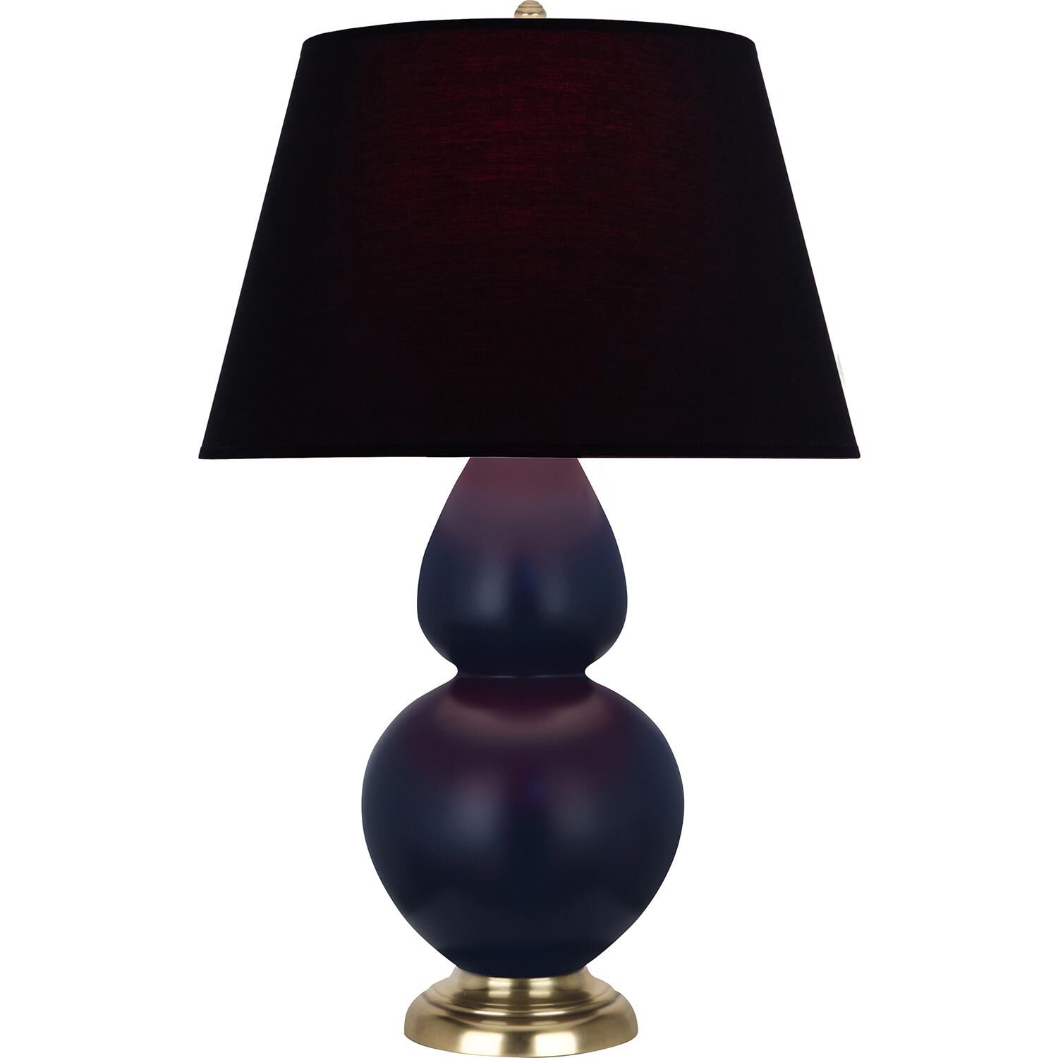 Shown in Matte Midnight Blue finish and Ink Black with Rose Red Lining shade and Antique Brass accent