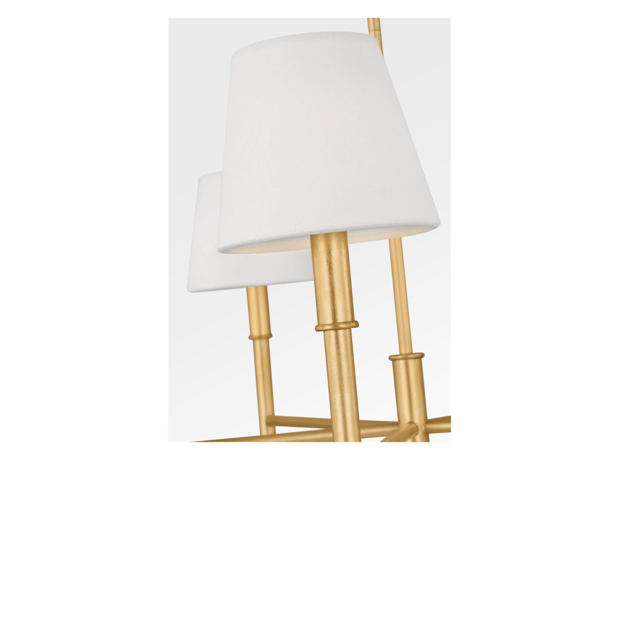 Shown in Gild finish and White Linen Fabric shade