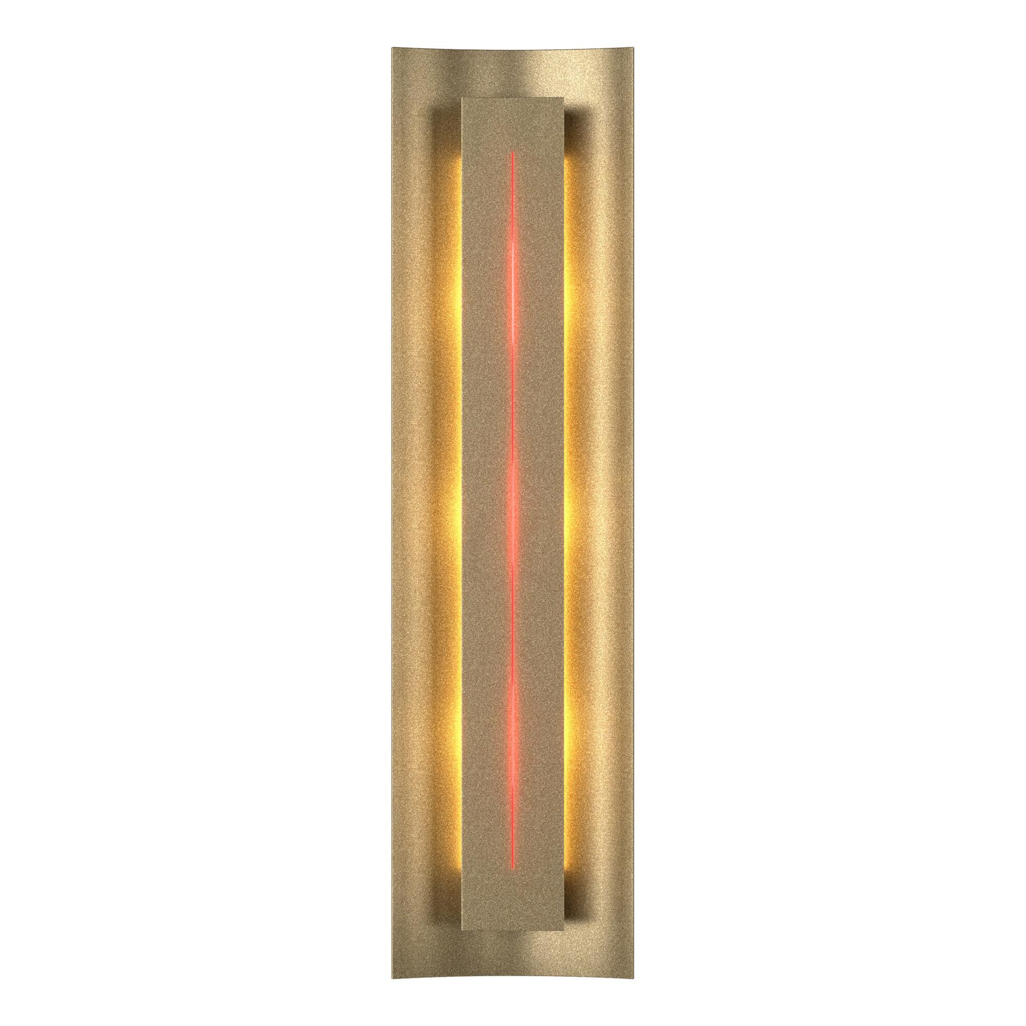 Shown in Soft Gold finish and Red  glass