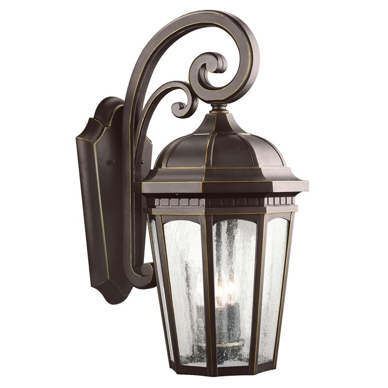 Courtyard 22 Inch Tall 3 Light Outdoor Wall Light by Kichler Lighting