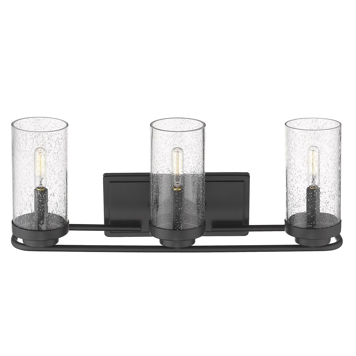 Shown in Black finish and Seeded glass