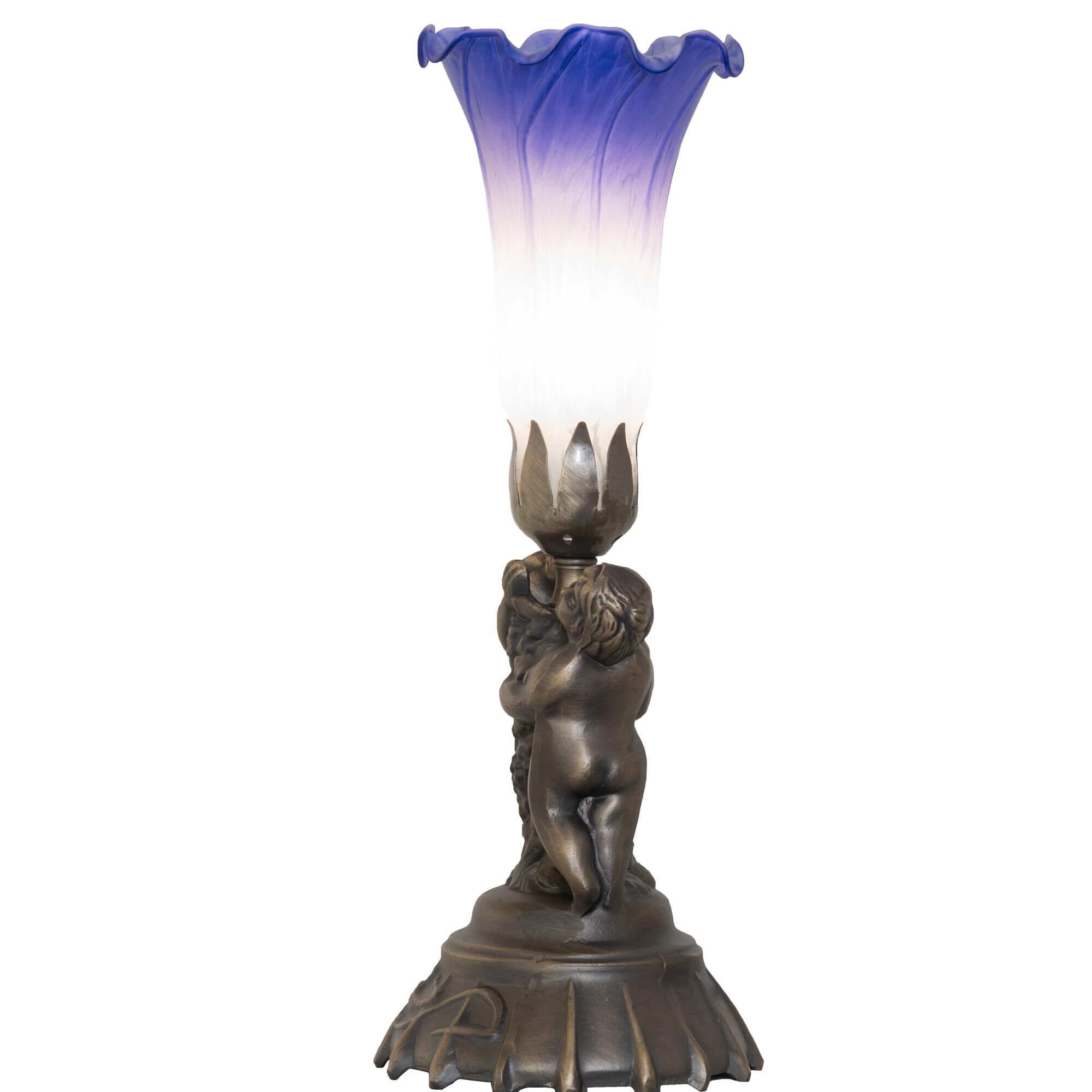 Blue and White 13 Inch Accent Lamp by Meyda Lighting