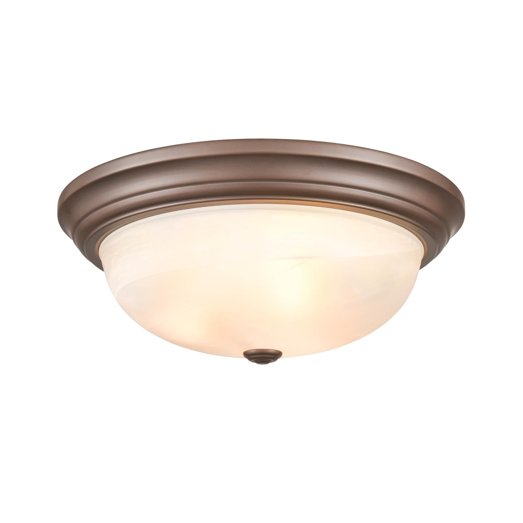 Shown in Bronze finish and Faux Alabaster glass