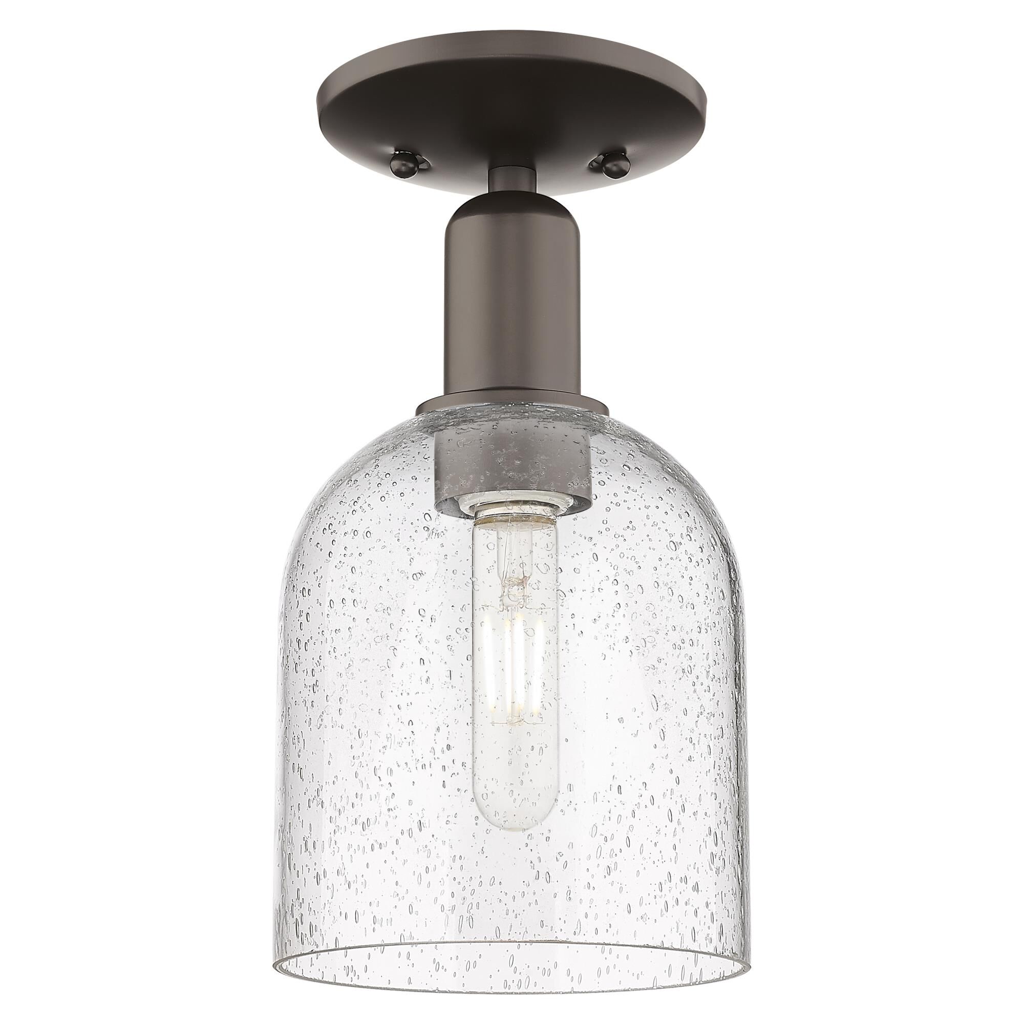 Shown in Oil Rubbed Bronze finish and Seedy glass