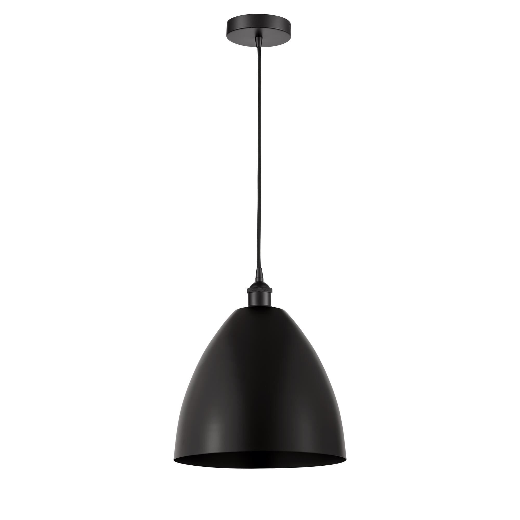 Shown in Matte Black finish and Matte Black Edison Dome shade