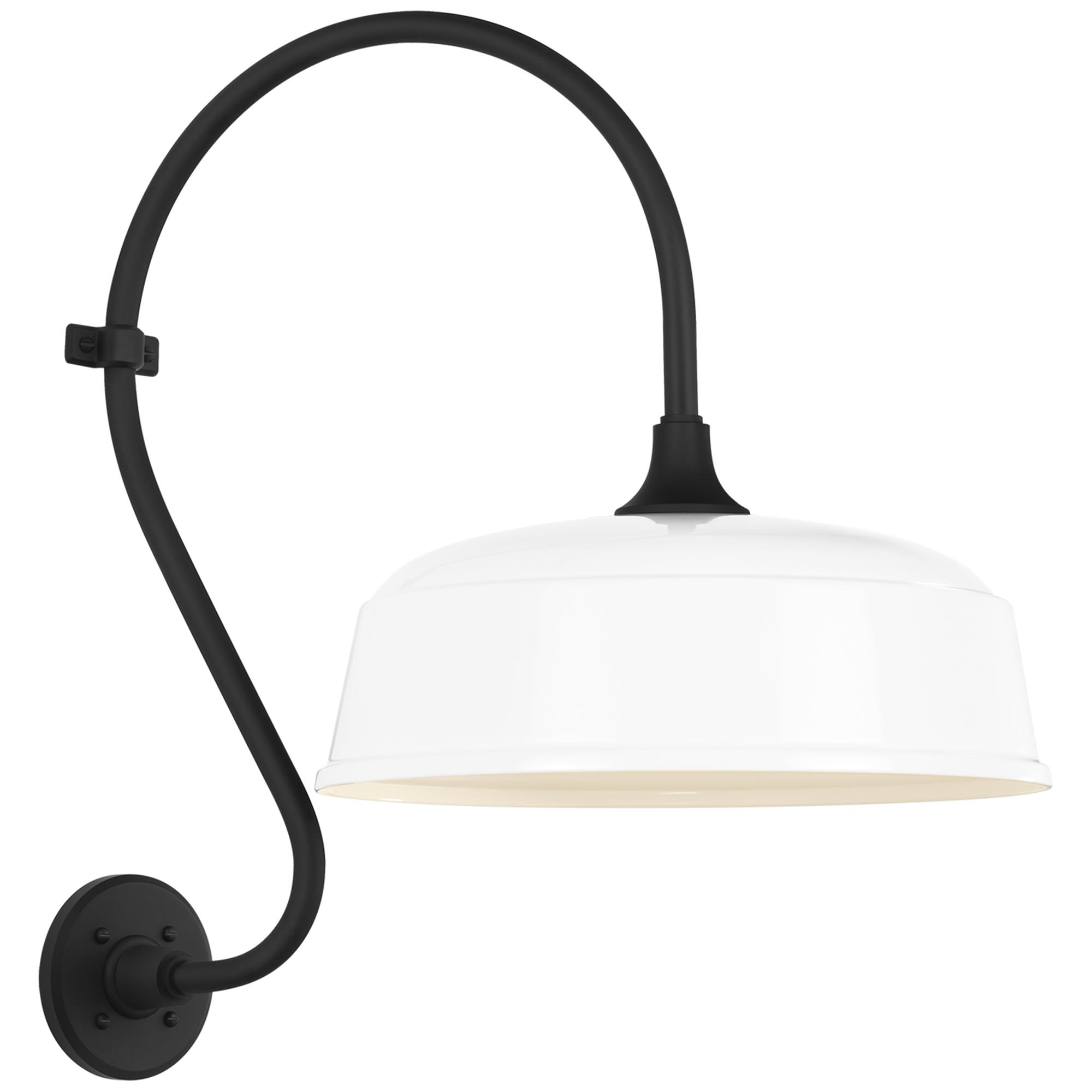 Shown in Matte Black finish and White shade