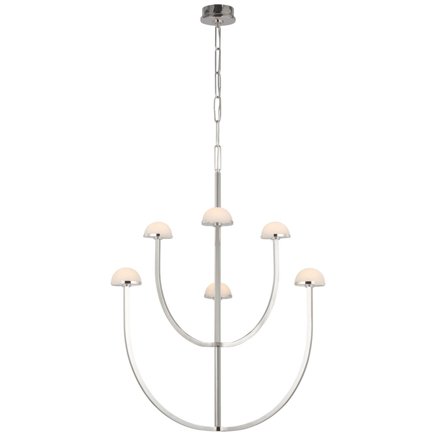 Shown in Polished Nickel finish and Alabaster shade