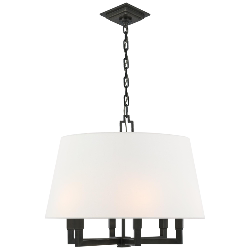 Chapman & Myers Square Tube 24 Inch 6 Light Chandelier by Visual Comfort Signature Collection