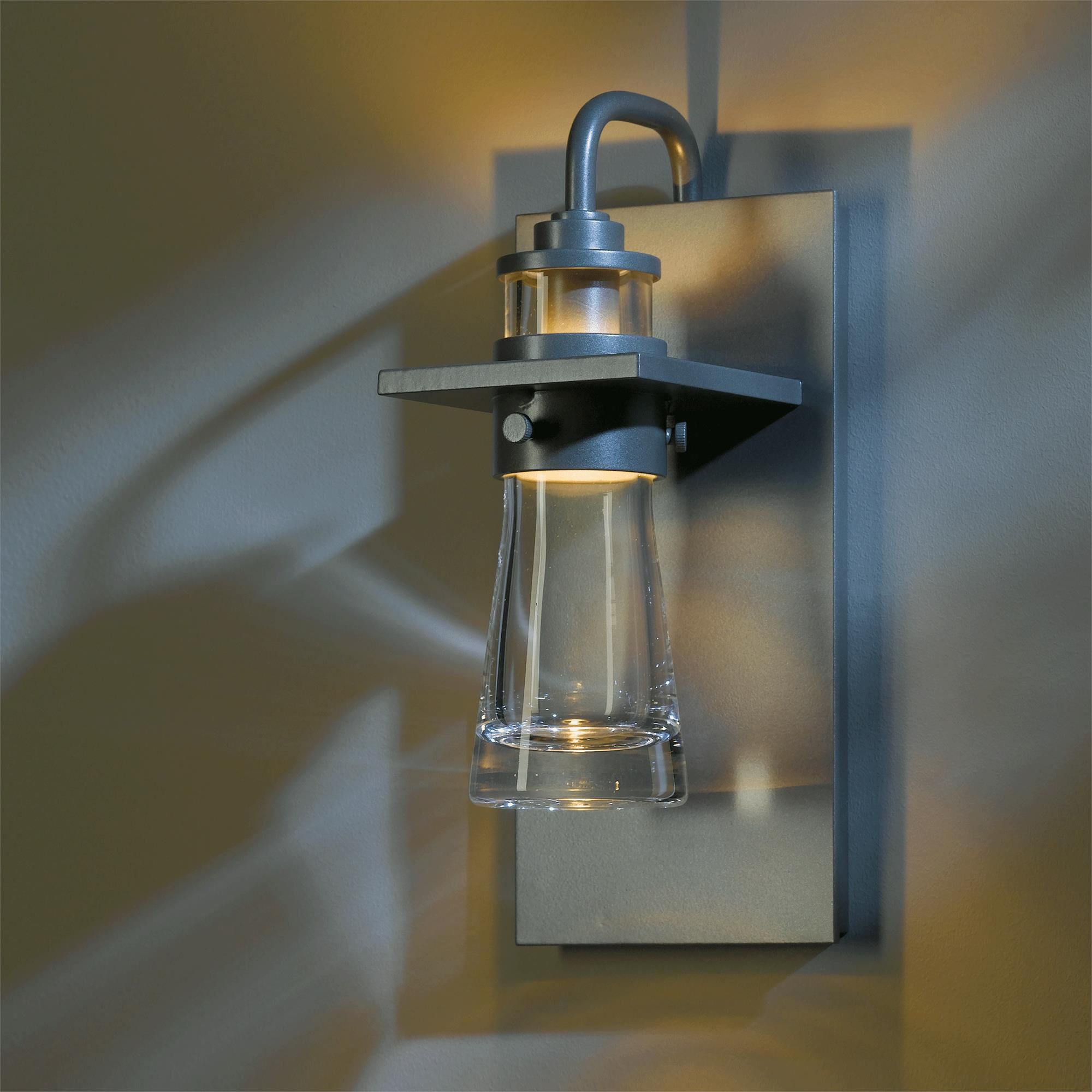 Shown in Coastal Burnished Steel finish and Clear  glass
