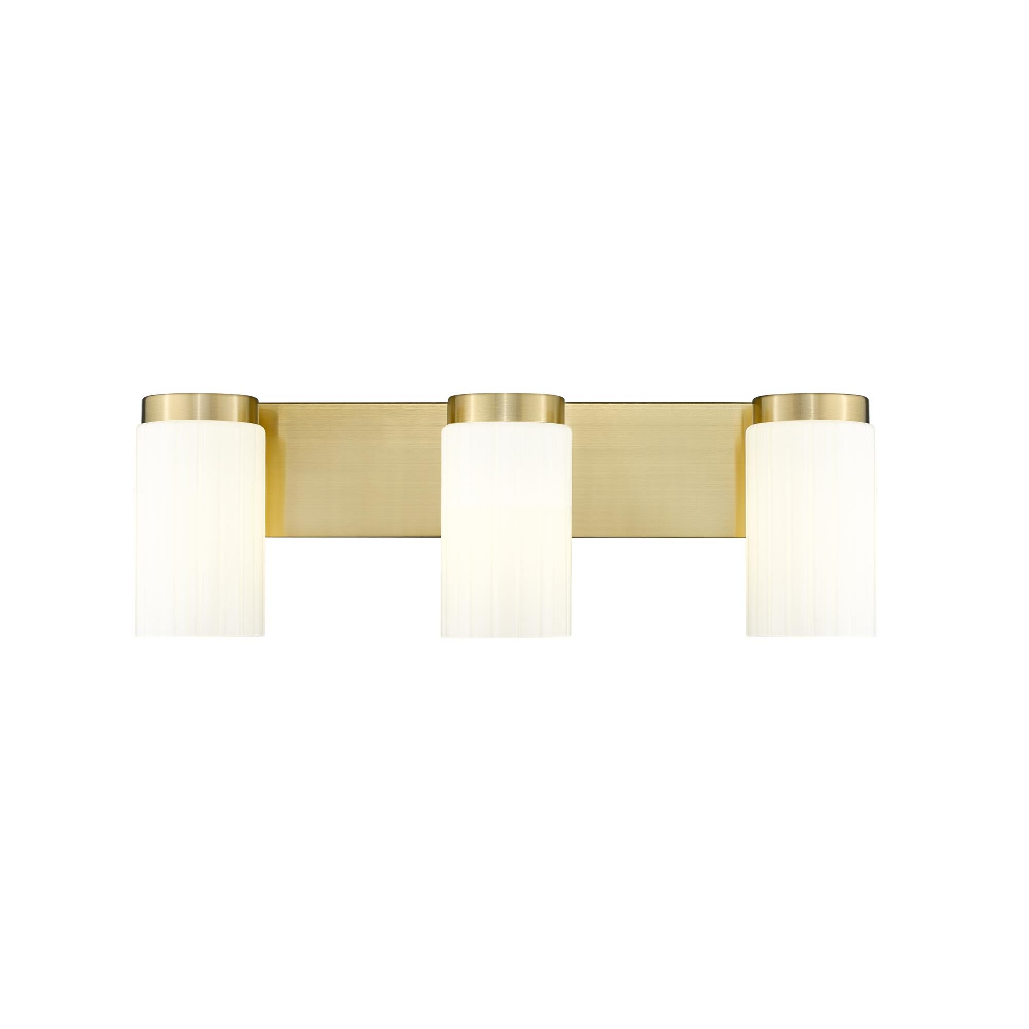 Shown in Luxe Gold finish and Matte Opal glass and Matte Opal shade