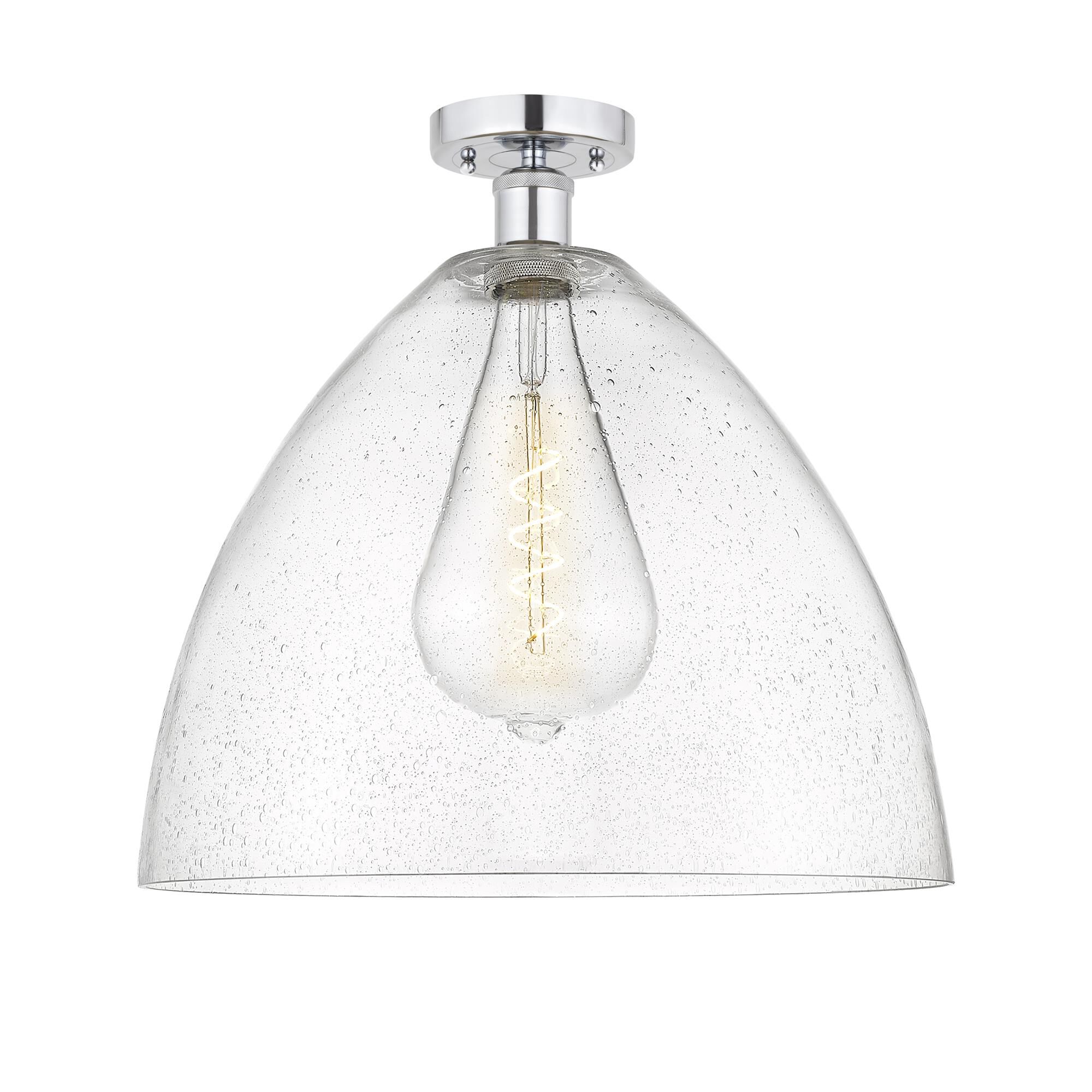 Shown in Polished Chrome finish and Seedy glass