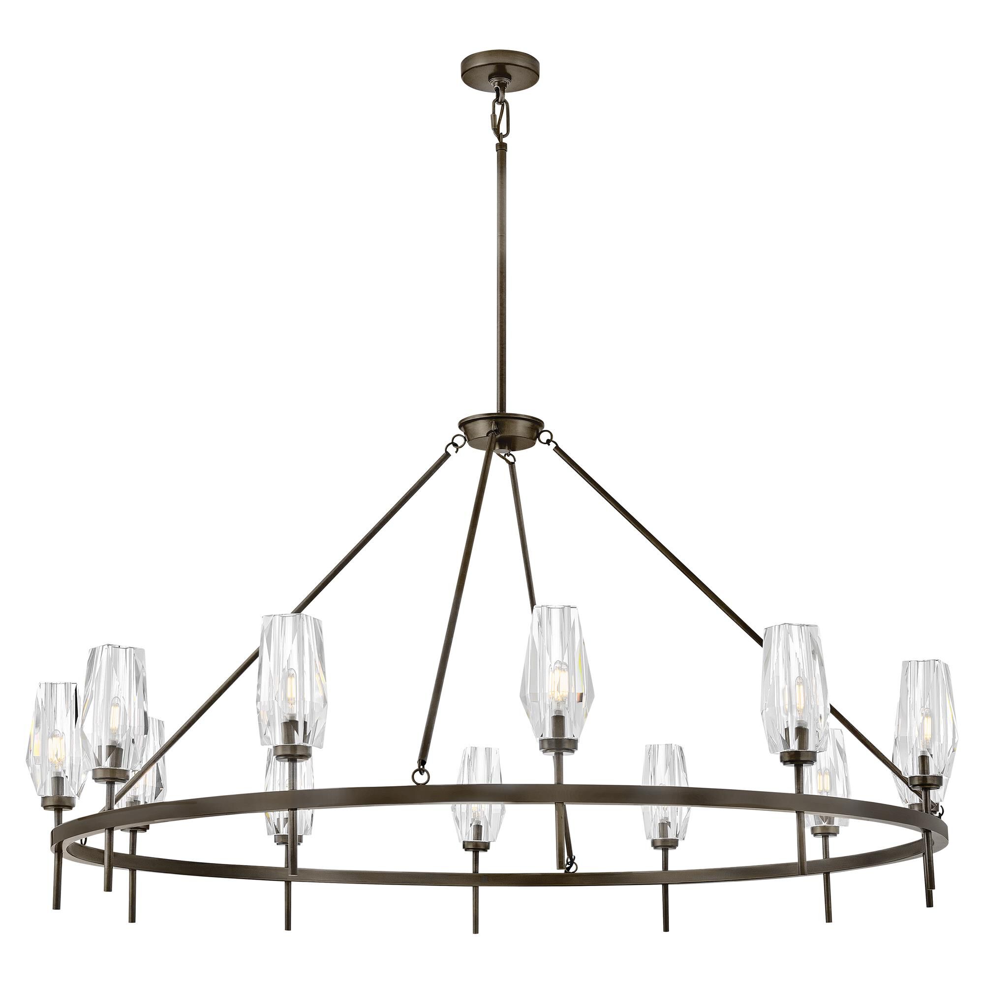 Shown in Black Oxide finish and Faceted Clear Crystal glass
