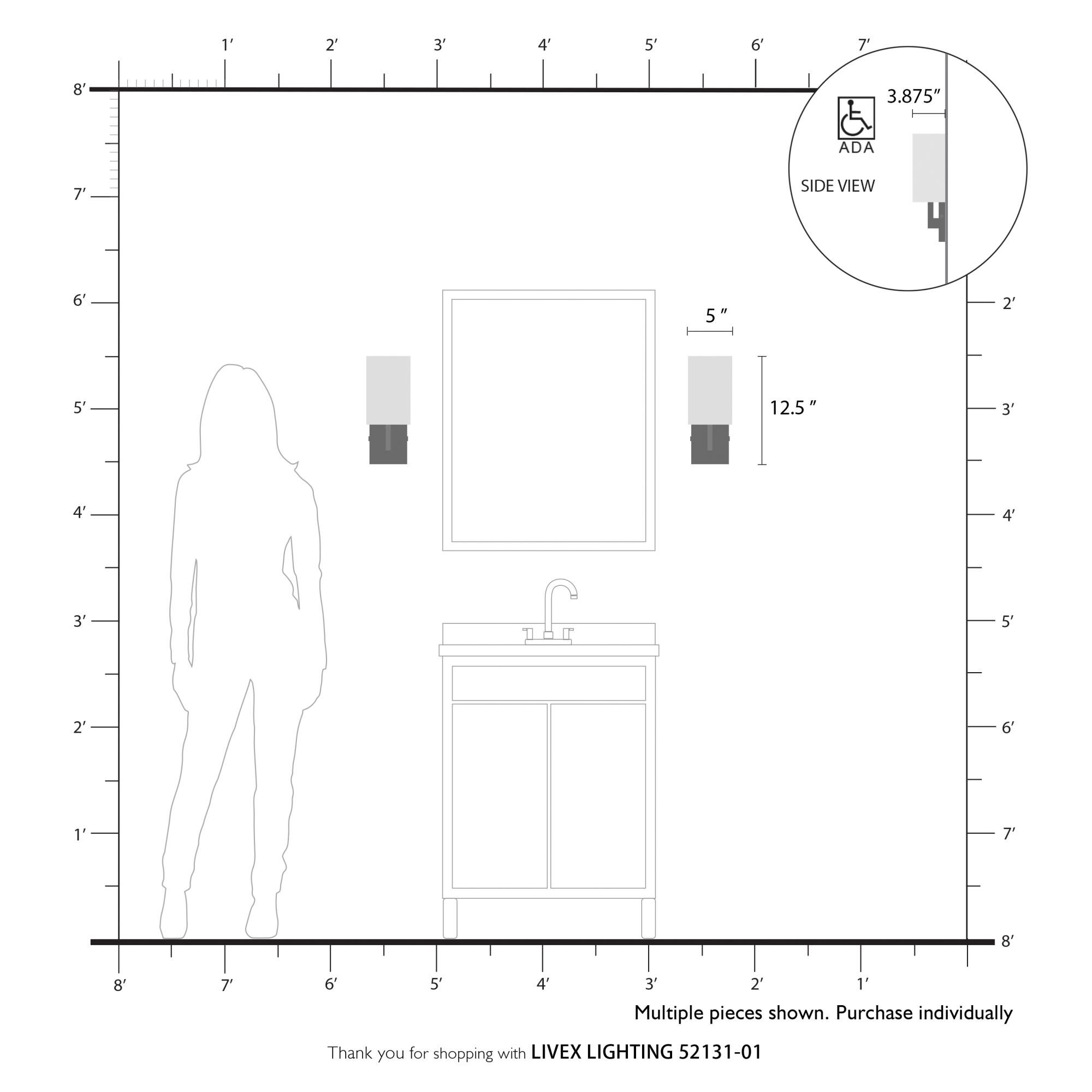 Monroe 12 Inch Wall Sconce by Livex Lighting