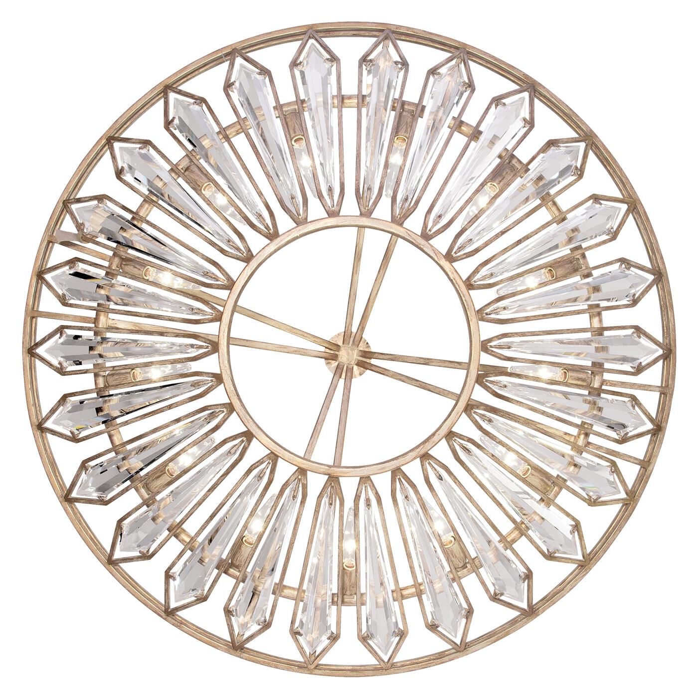 Shown in Gold finish and True crystal and False glass