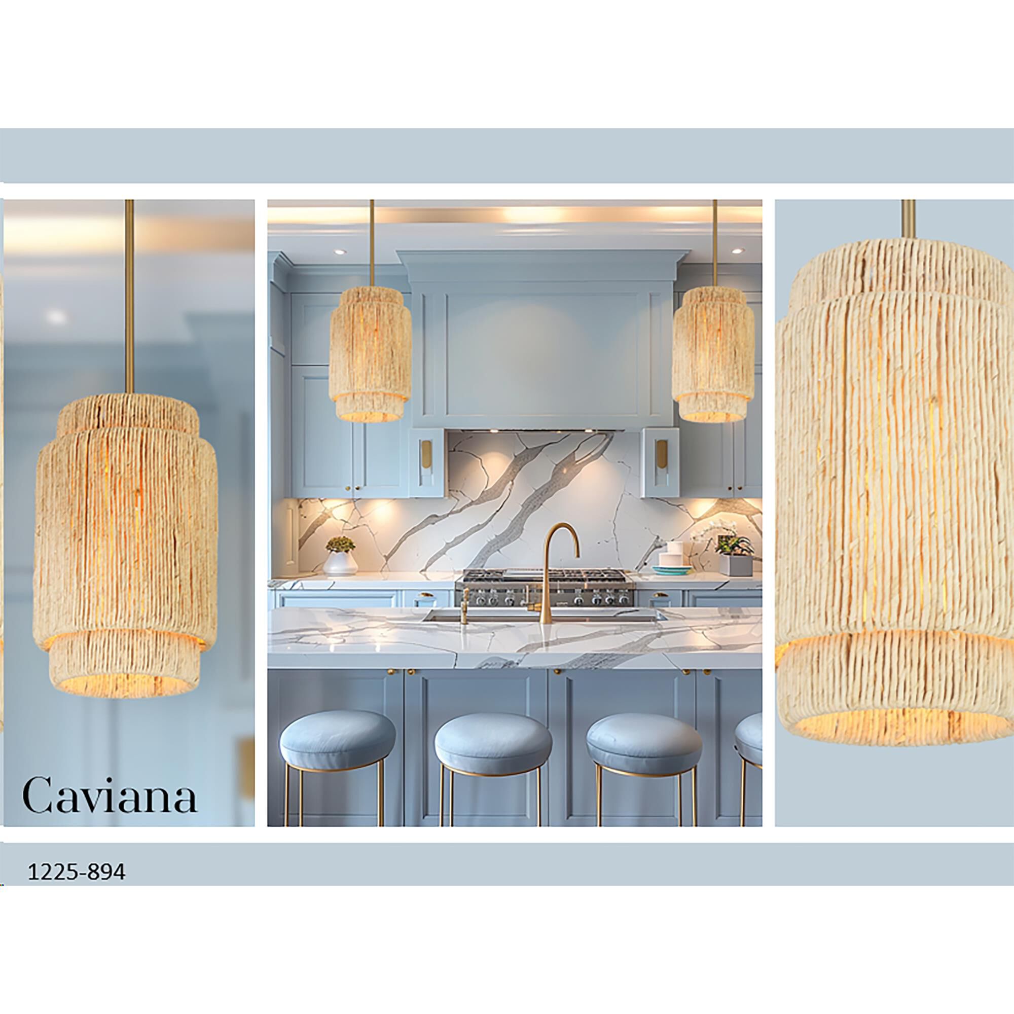 Shown in Signature Brass finish and Natural Abaca shade