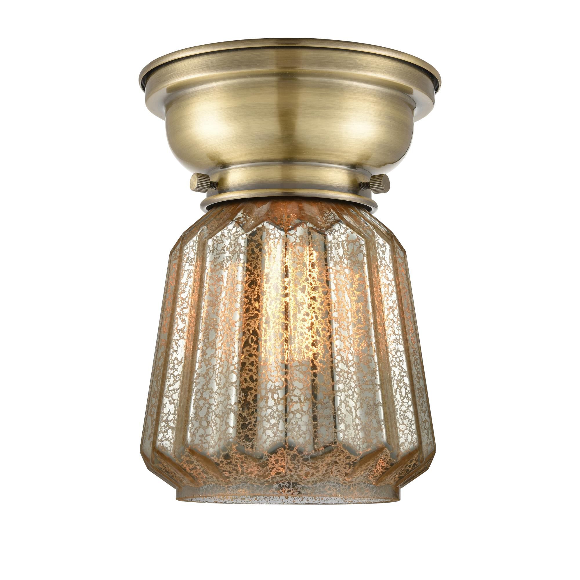 Shown in Antique Brass finish and Novelty glass and Glass shade