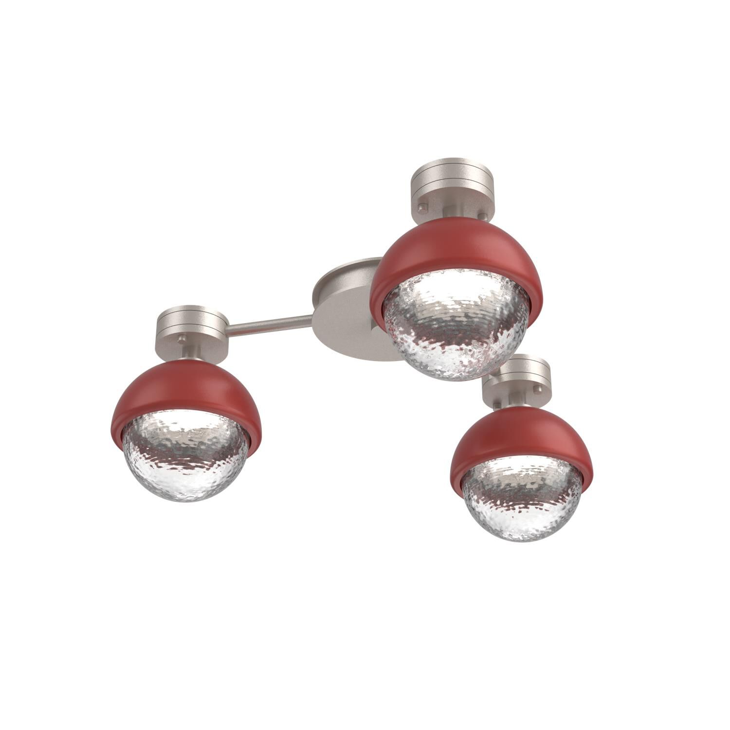 Shown in Beige Silver finish and Clear glass and Cinnamon Red accent