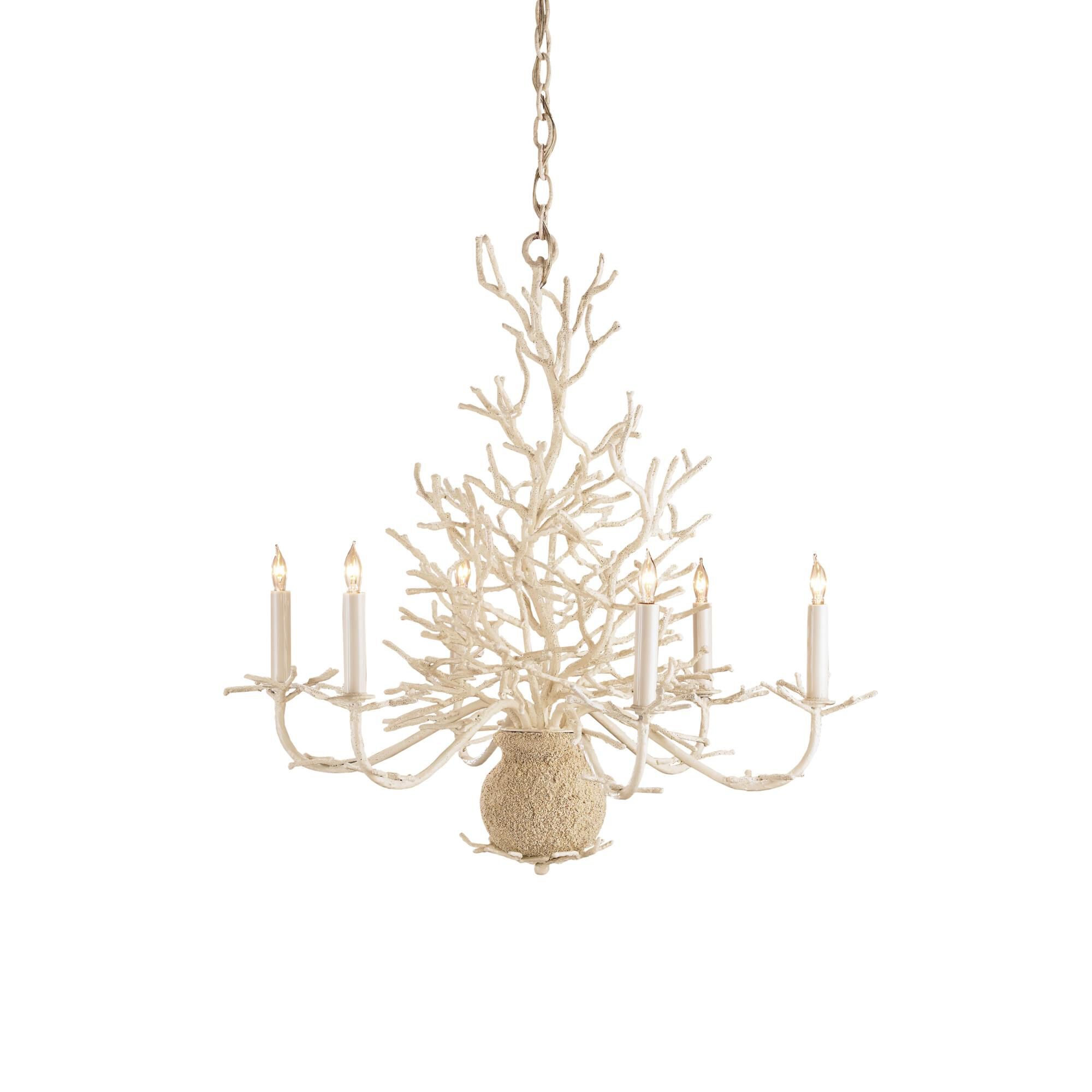 Bayside 29 Inch 6 Light Chandelier by Currey and Company