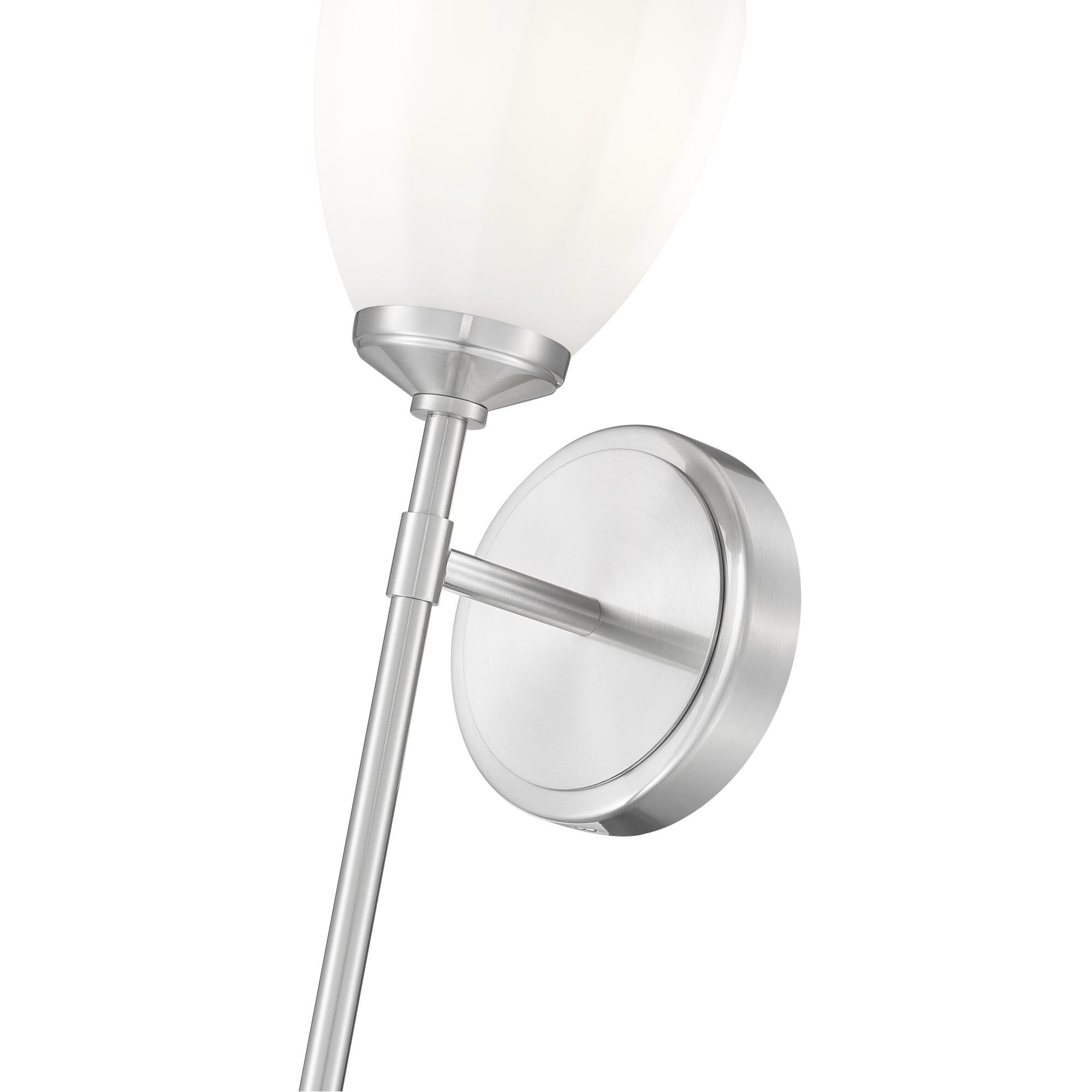 Shown in Brushed Nickel finish and Matte Opal glass and Matte Opal shade