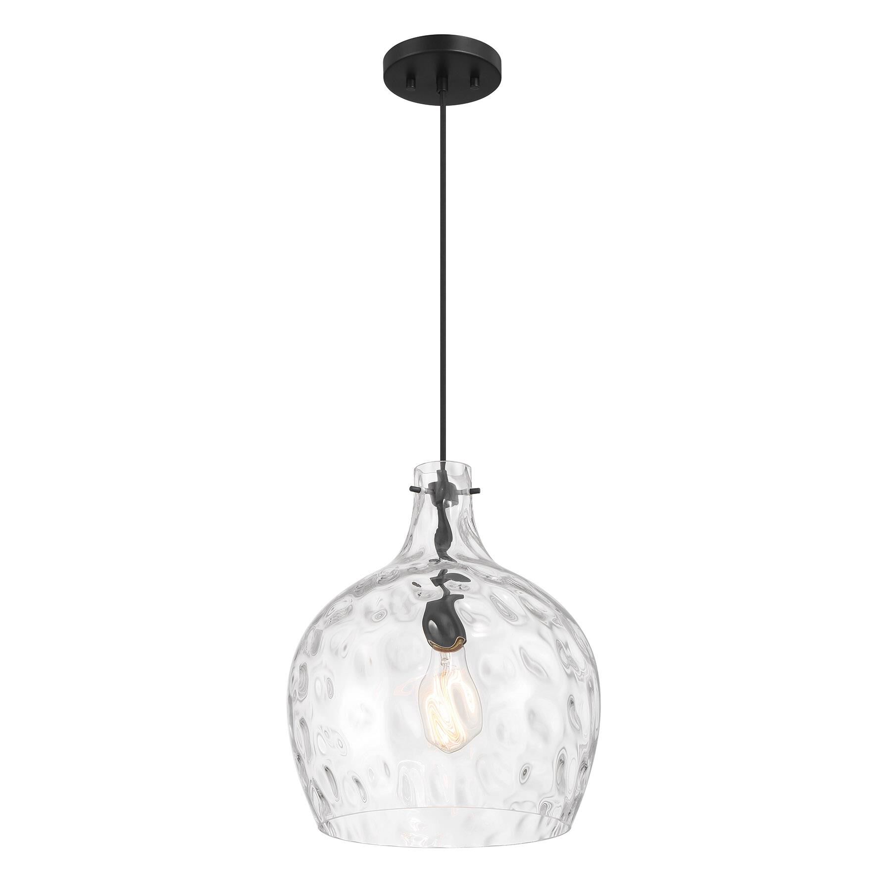 Shown in Matte Black finish and Hammered glass