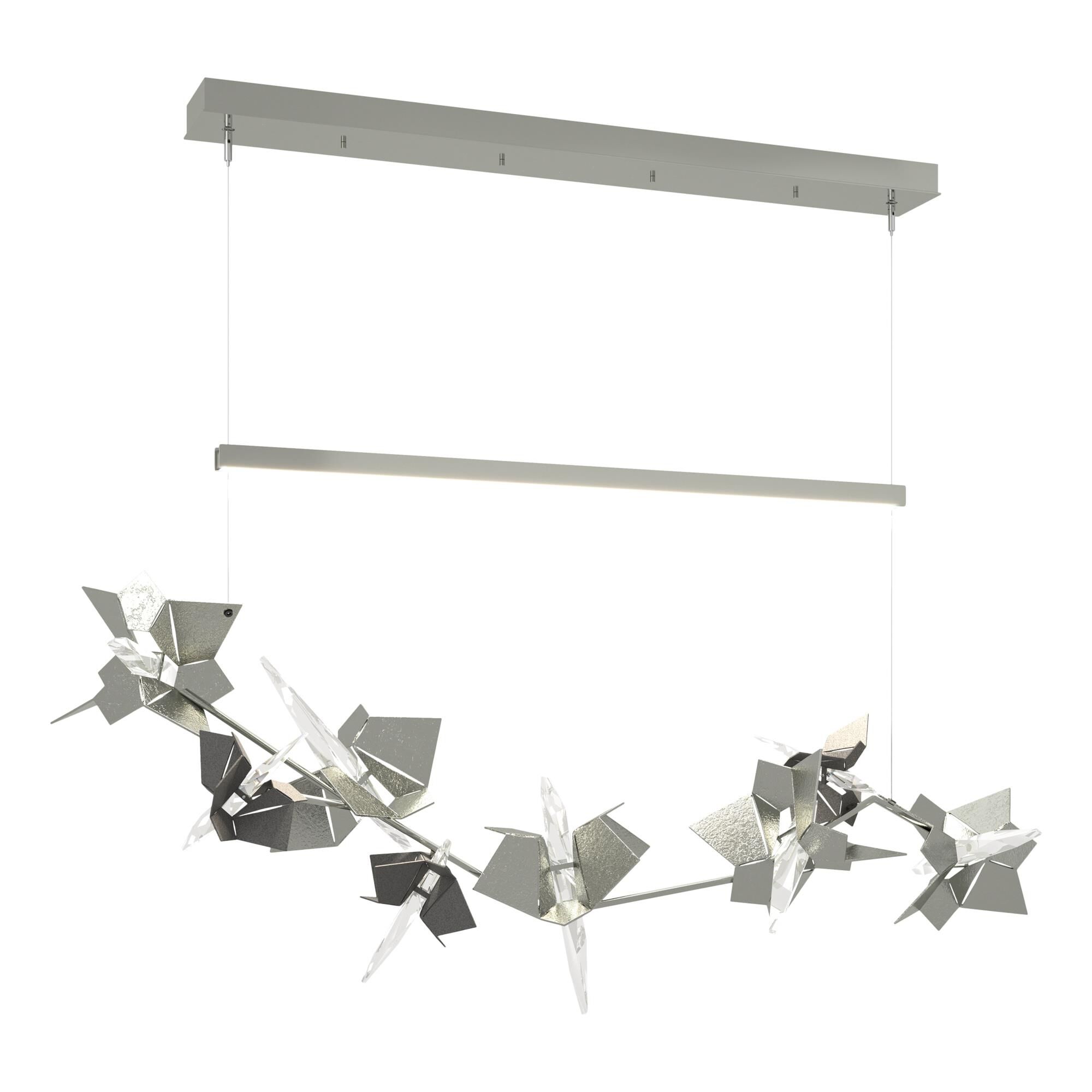 Shown in Sterling finish and Swarovski crystal and Gold glass and Natural Iron accent