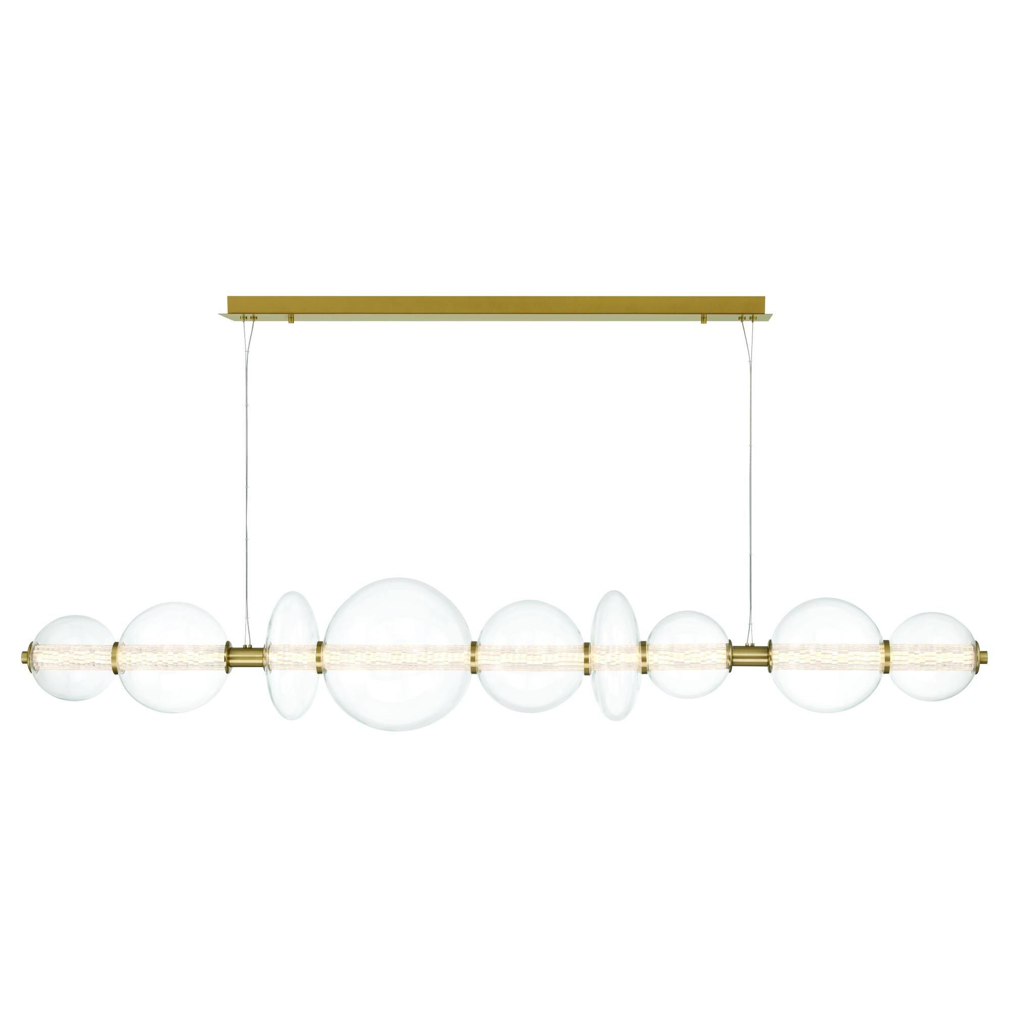 Shown in Gold finish and Clear  glass