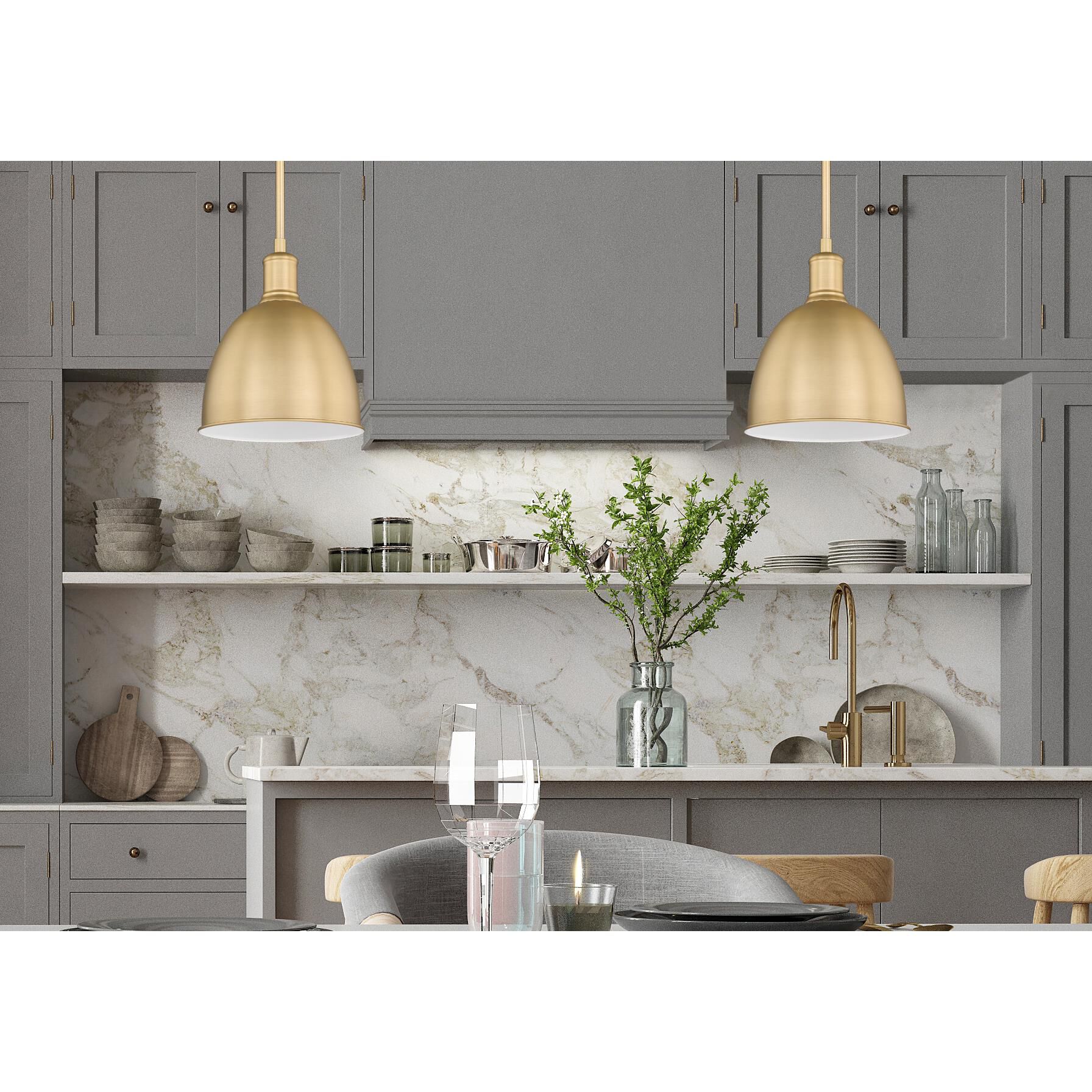 Shown in Classic Brass finish and Classic Brass glass and Classic Brass shade