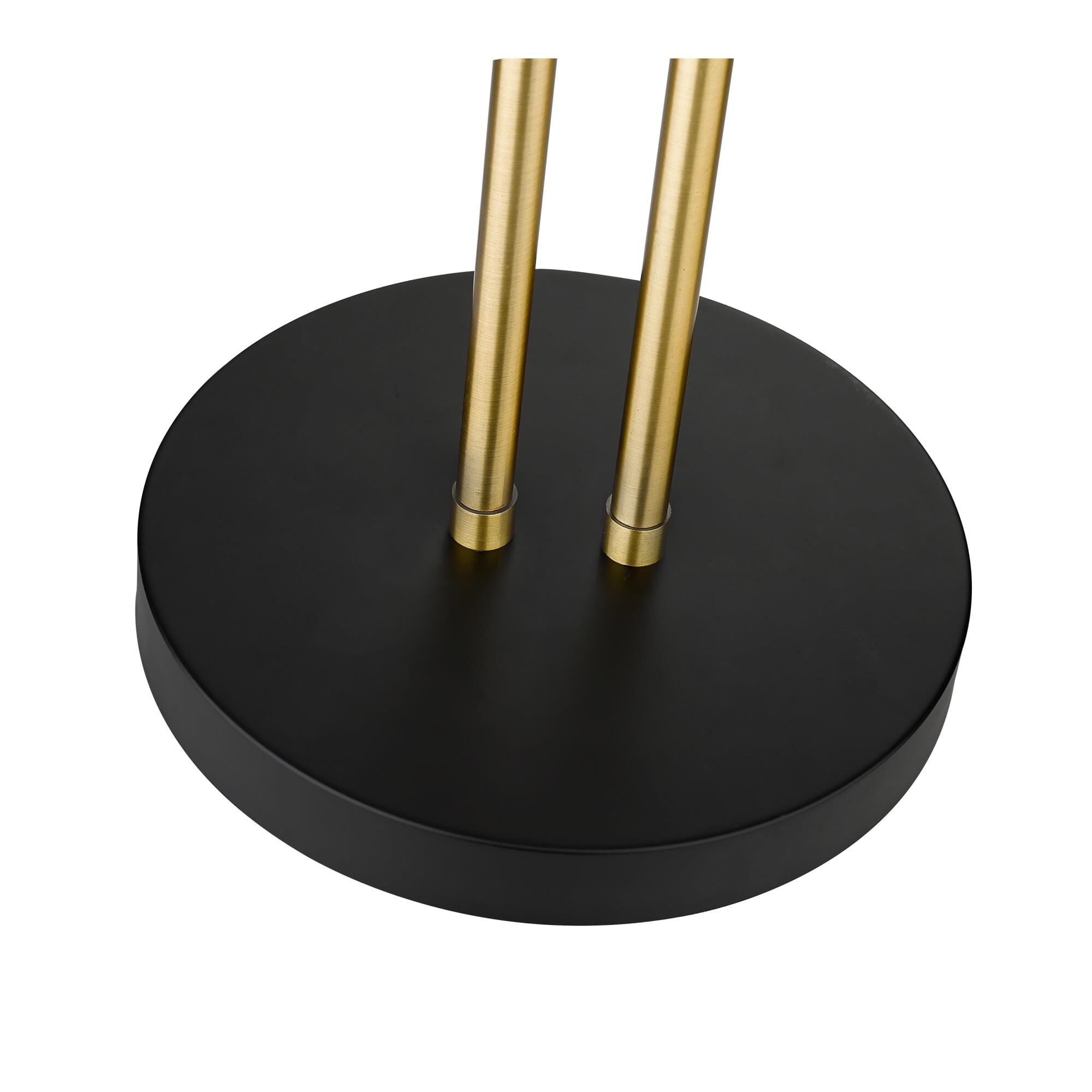 Shown in Matte Black + Heritage Brass finish and Metal glass and Metal shade