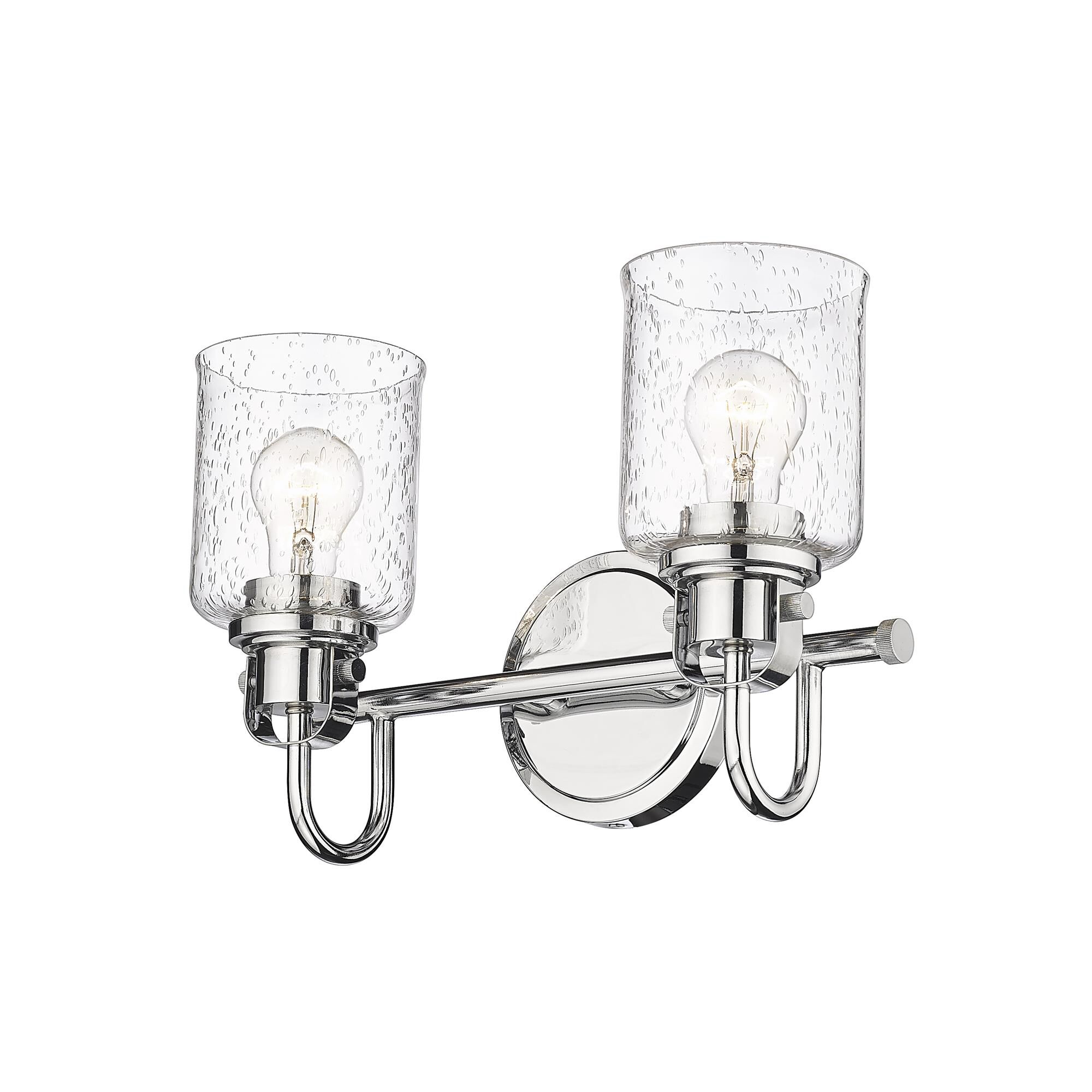 Shown in Chrome finish and Glass shade