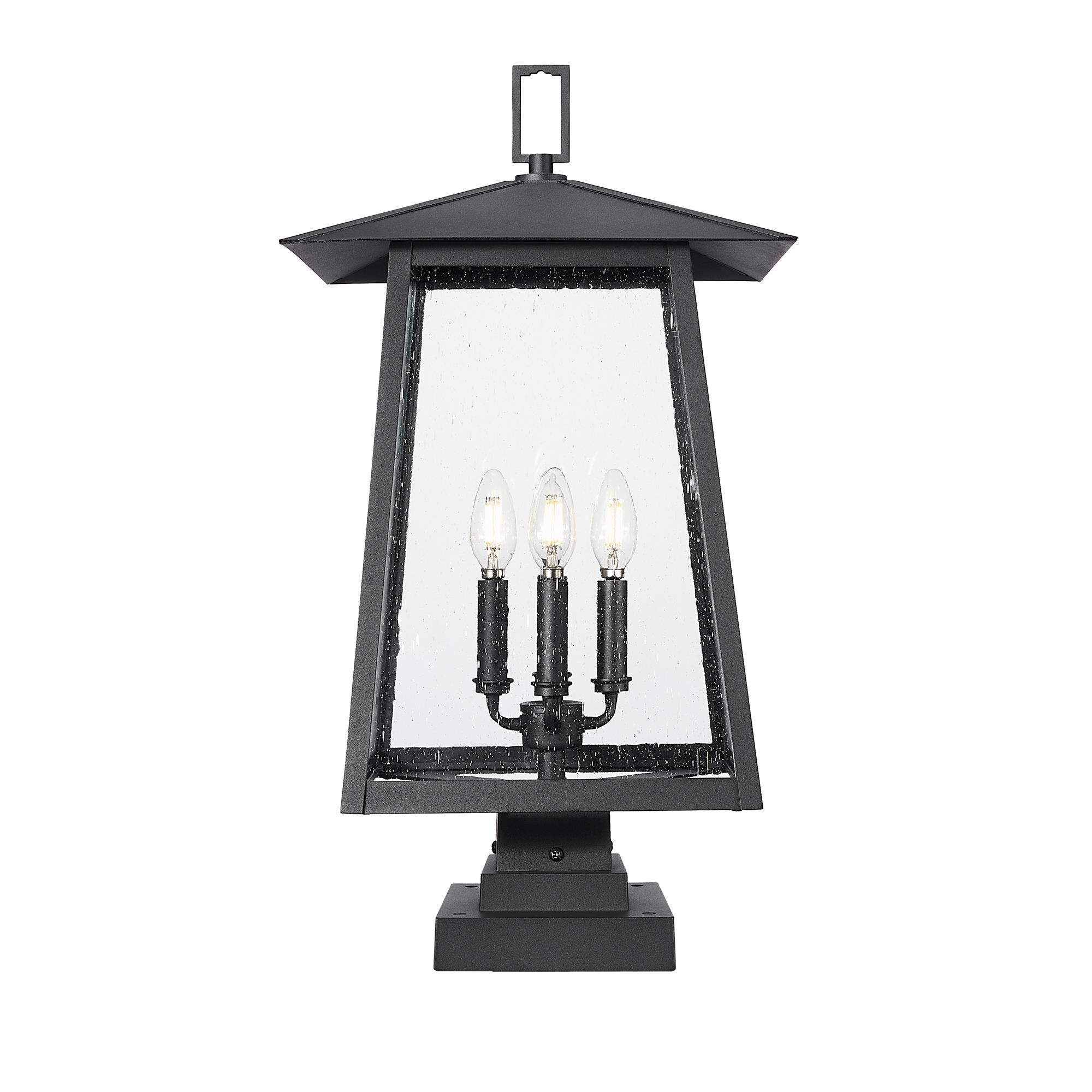 Shown in Black finish and Clear Seedy glass and Clear Seedy shade